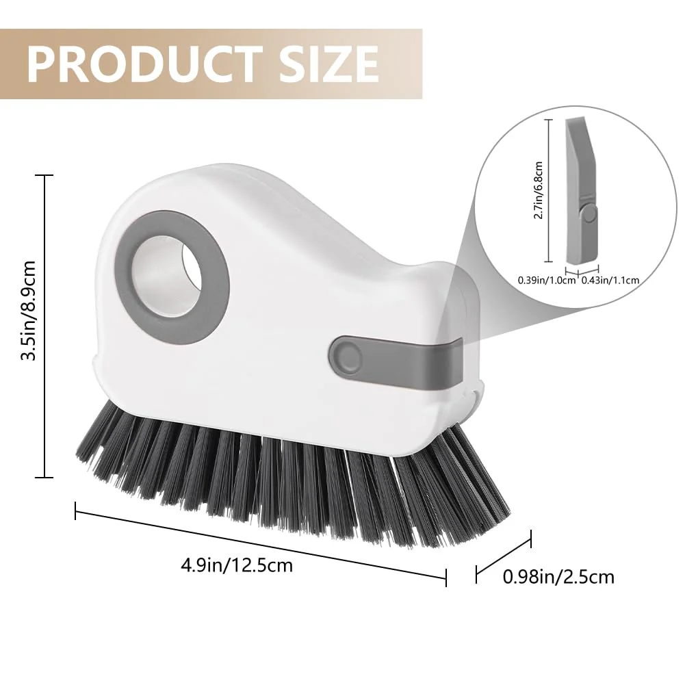 2 in 1 Groove Cleaning Brush, Window Track Cleaning Tools, Multifunction Window Track Cleaner with Hard Bristle and Hidden Scraper, Crevice Brush for Sliding Door Track, Window Seal, Sill (Orange) - Image 8