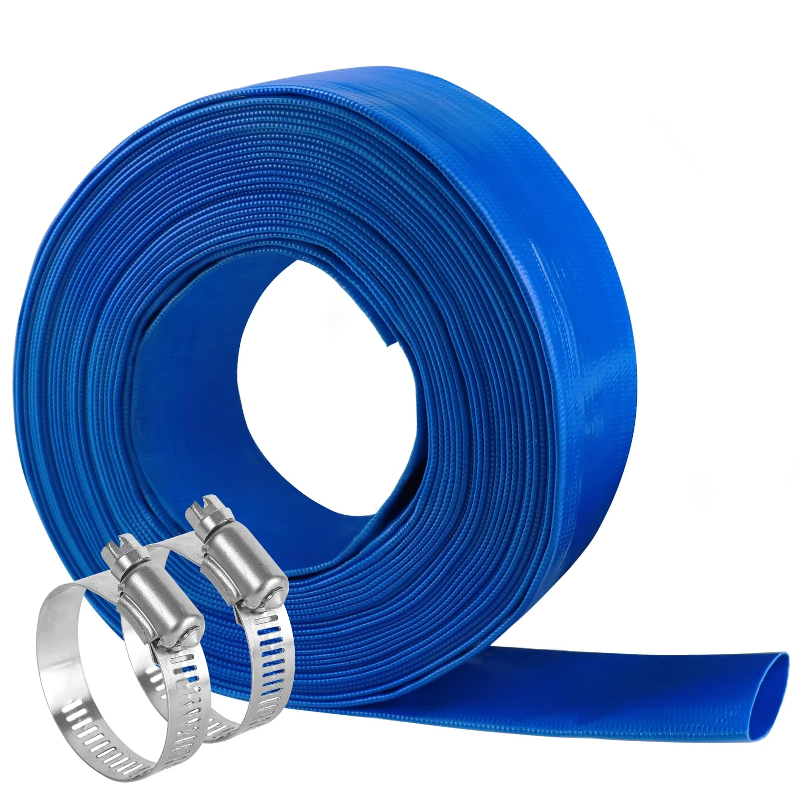 2 IN x 50 FT Pool Backwash Hose, Heavy Duty Flat Discharge Hose, Weather and Burst Resistant, Best Pool Hoses for Inground Pools, Pool Filter Hose & Pool Drain Hose - Image 4