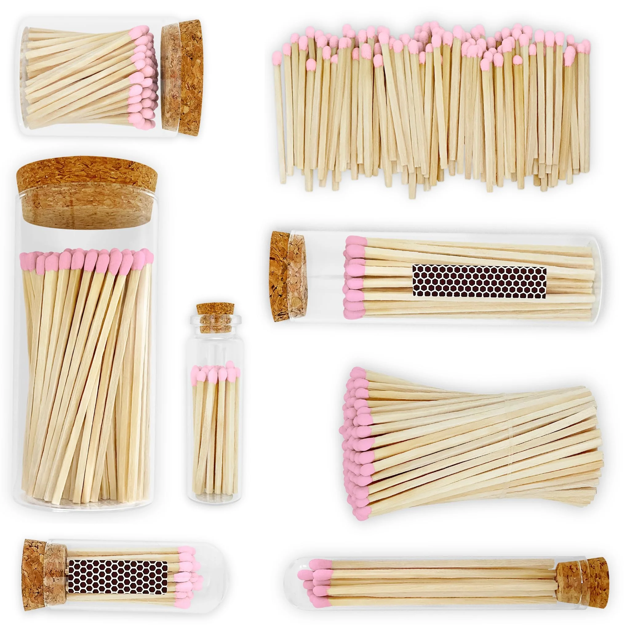 2" Light Pink Tip Safety Matches | Set of 200+ Bulk Artisan Matchsticks with Striker Stickers by Thankful Greetings | Decorative & Unique Candle Lighting, Home Decor, Wedding Giveaways, & Events - Image 6