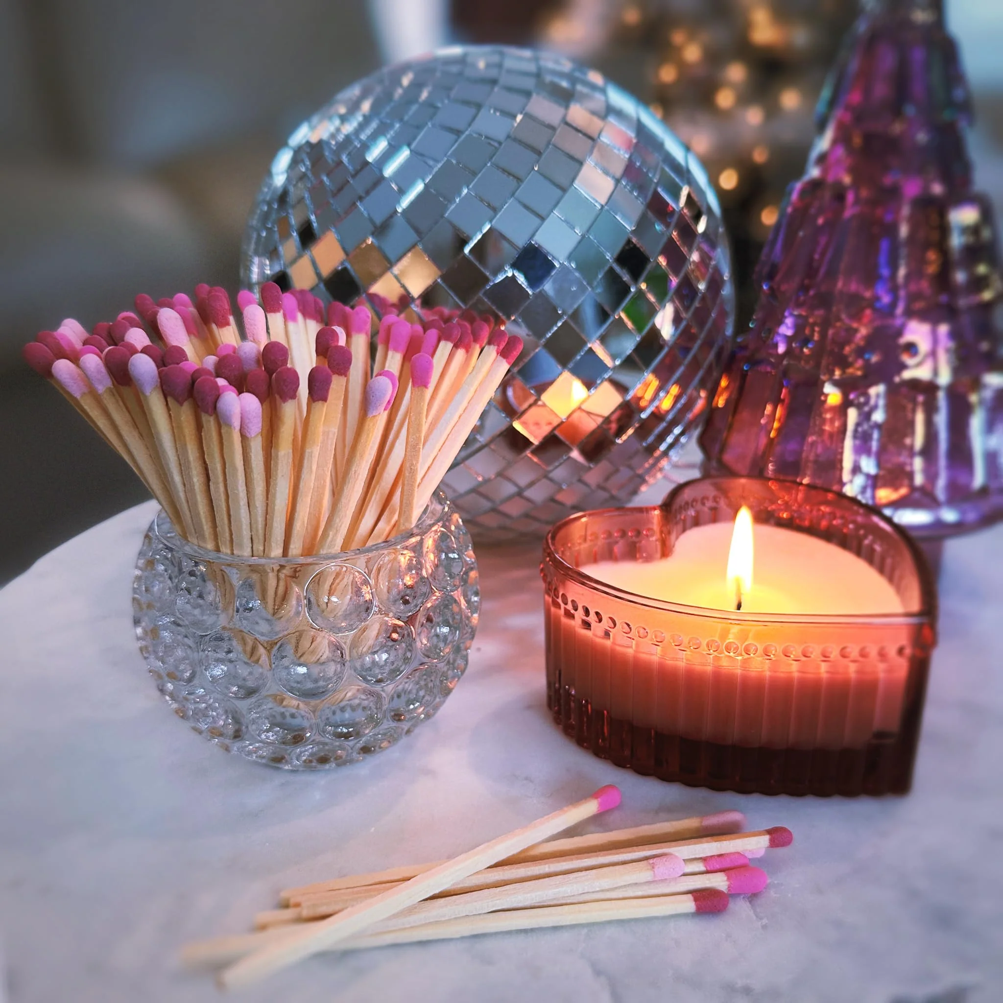 2" Light Pink Tip Safety Matches | Set of 200+ Bulk Artisan Matchsticks with Striker Stickers by Thankful Greetings | Decorative & Unique Candle Lighting, Home Decor, Wedding Giveaways, & Events - Image 8