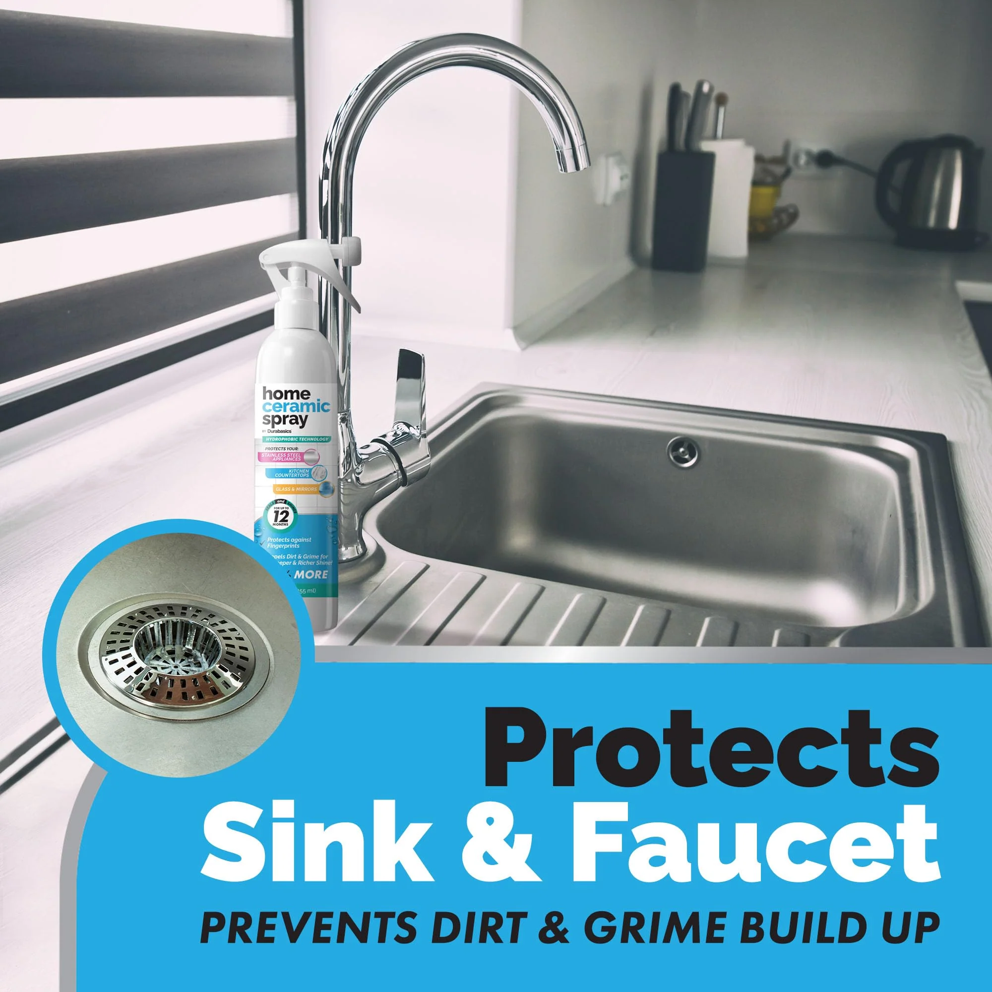 2 Pack [12 Oz] Home Ceramic Coating Spray Kit - Shine, Seal & Protect Kitchen & Bath Surfaces - High Shine - Repels Stains & Grime Effortlessly - Use on Stainless Steel, Sinks, Countertops, Glass - Image 5