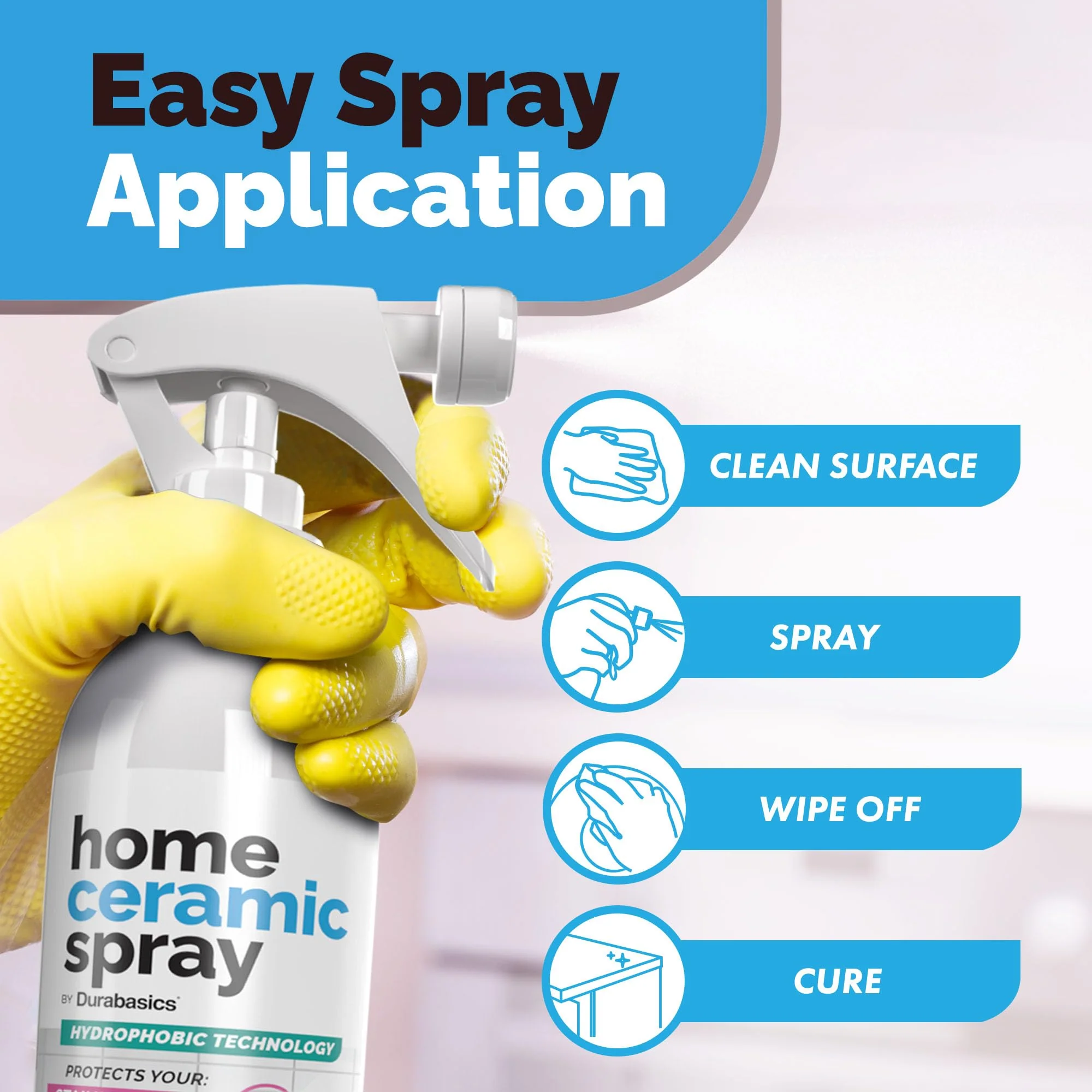 2 Pack [12 Oz] Home Ceramic Coating Spray Kit - Shine, Seal & Protect Kitchen & Bath Surfaces - High Shine - Repels Stains & Grime Effortlessly - Use on Stainless Steel, Sinks, Countertops, Glass - Image 7