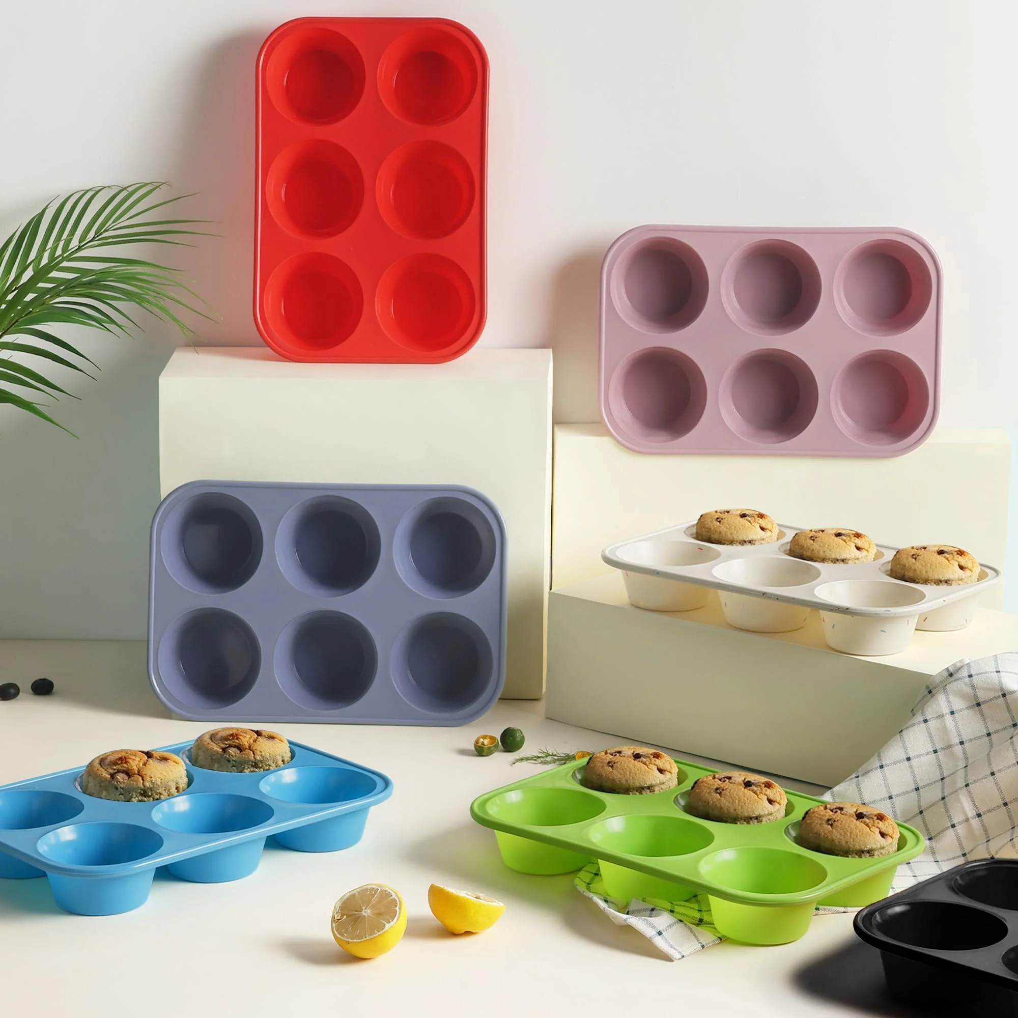 2 Pack 6 Cups Silicone Jumbo Muffin Pan with Metal Reinforced Frame Silicone Molds Mother Day Best Mama Mommy Bonus Mom Ever Mother In Law Gifts Step Mom Stepmom Grandma Gigi Granny Nana Present - Image 2
