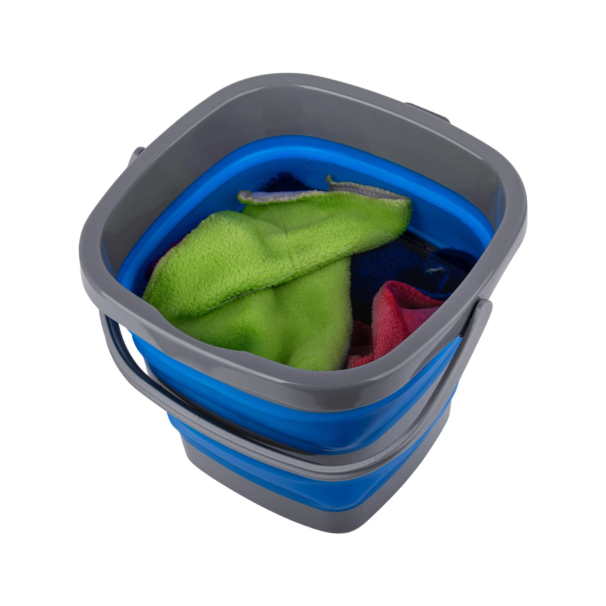 2 Pack Collapsible Plastic Bucket with 1.32 Gallon (5L) Each, Foldable Rectangular Tub for House Cleaning, Space Saving Outdoor Waterpot for Garden or Camping, Portable Fishing Water Pail - Image 3