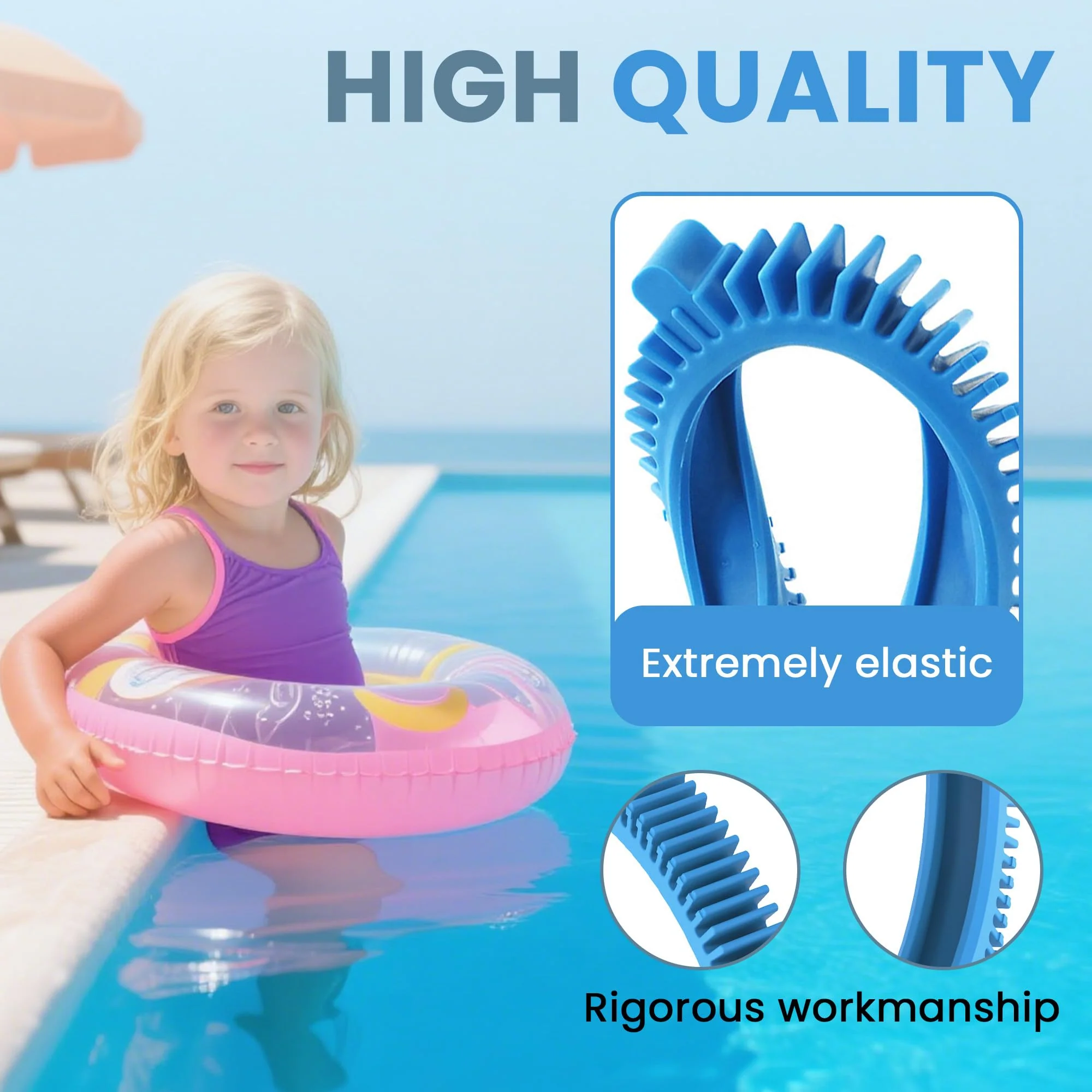 2 Pack Pool Cleaner Tires 896584000-143 Fits for Poolvergnuegen Pool Cleaner Parts - 896584000-143 Blue Front Tire Kit with Super Hump By AMI PARTS - Image 3