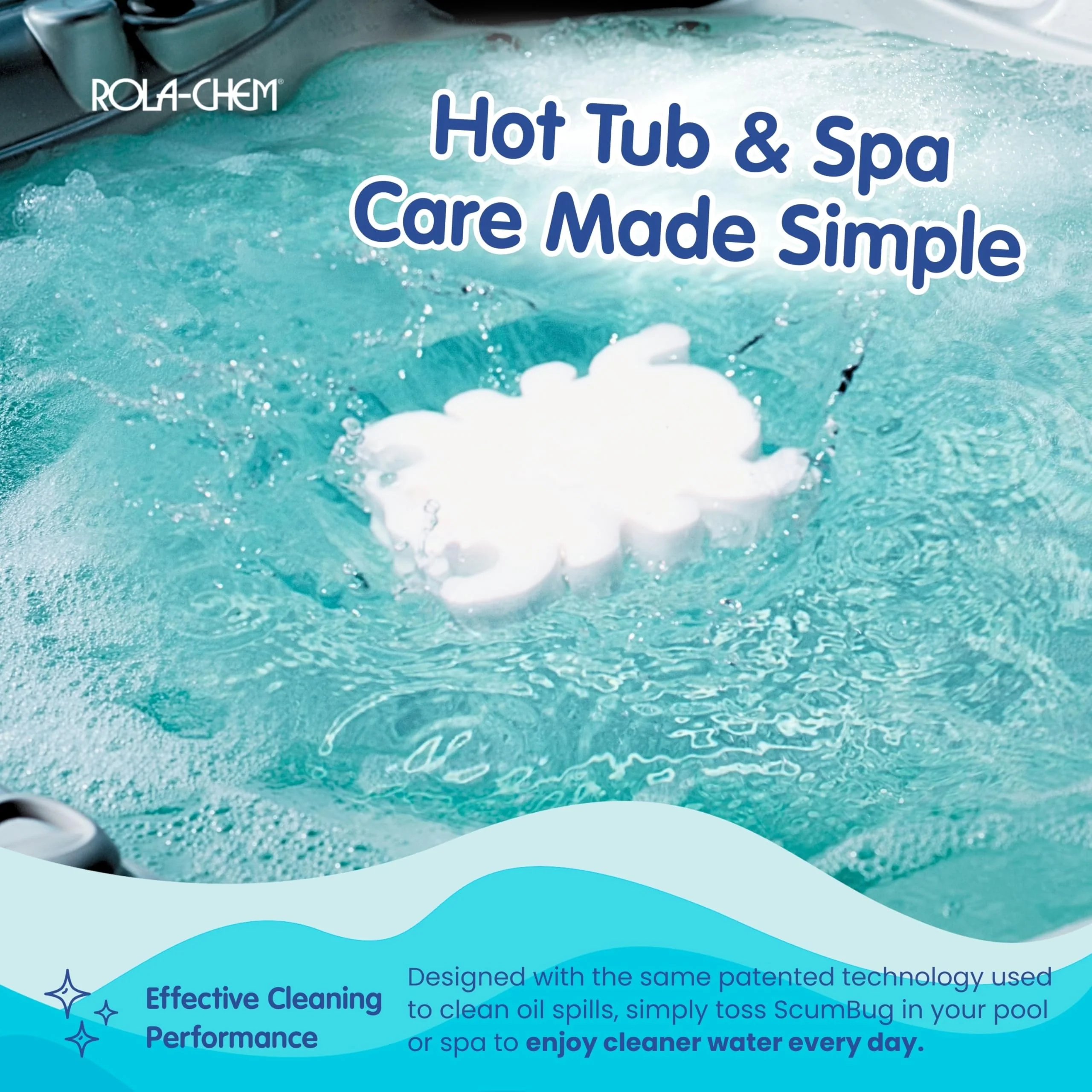 2 Pack Scumbug Hot Tub Scum Absorber – The Original, Highest Rated Scum Absorber Ever – Pool Sponge Oil Absorber for Hot Tub, Spa & Pool – Hot Tub Cleaning Tools That Soak Up Oil & Grime - Image 2
