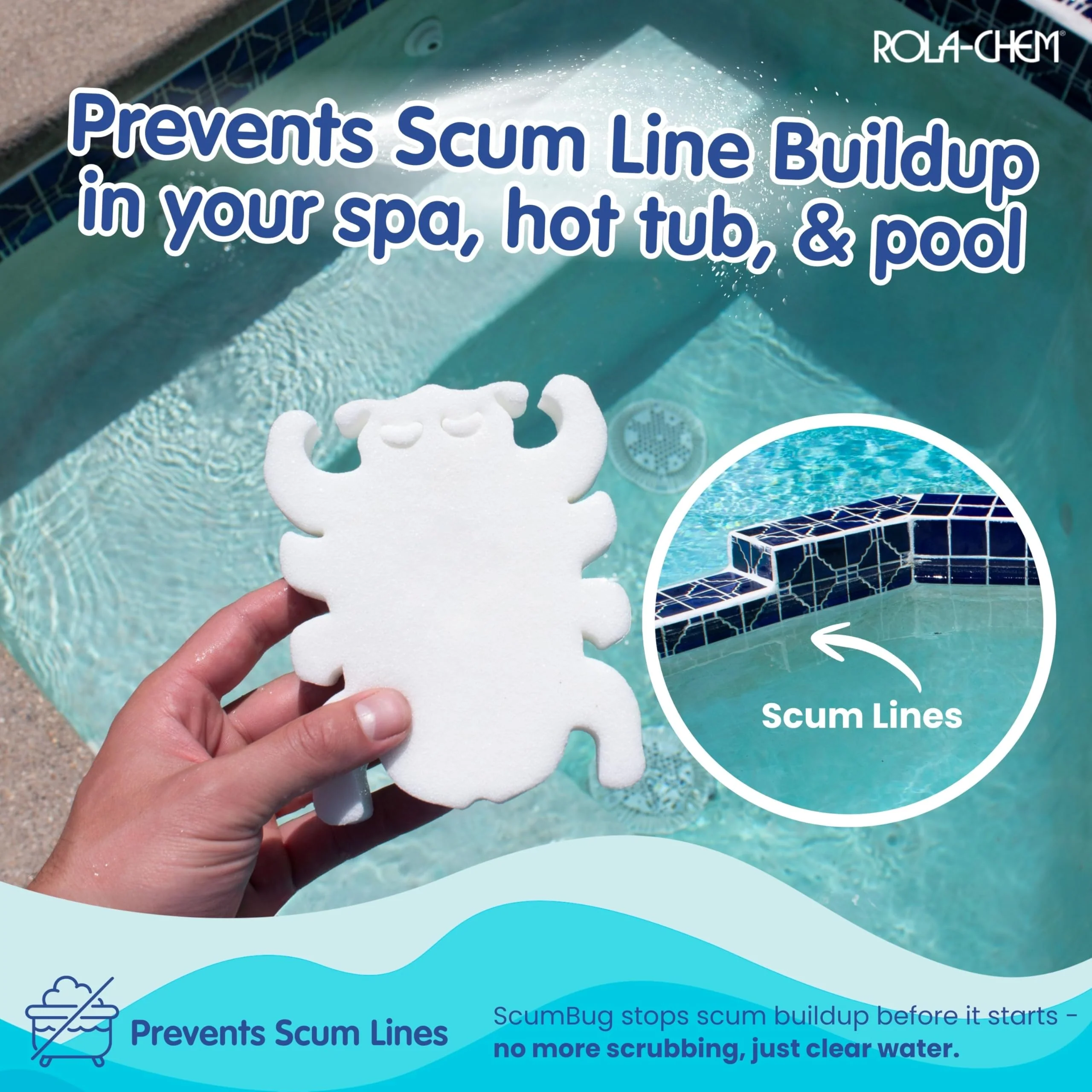 2 Pack Scumbug Hot Tub Scum Absorber – The Original, Highest Rated Scum Absorber Ever – Pool Sponge Oil Absorber for Hot Tub, Spa & Pool – Hot Tub Cleaning Tools That Soak Up Oil & Grime - Image 4