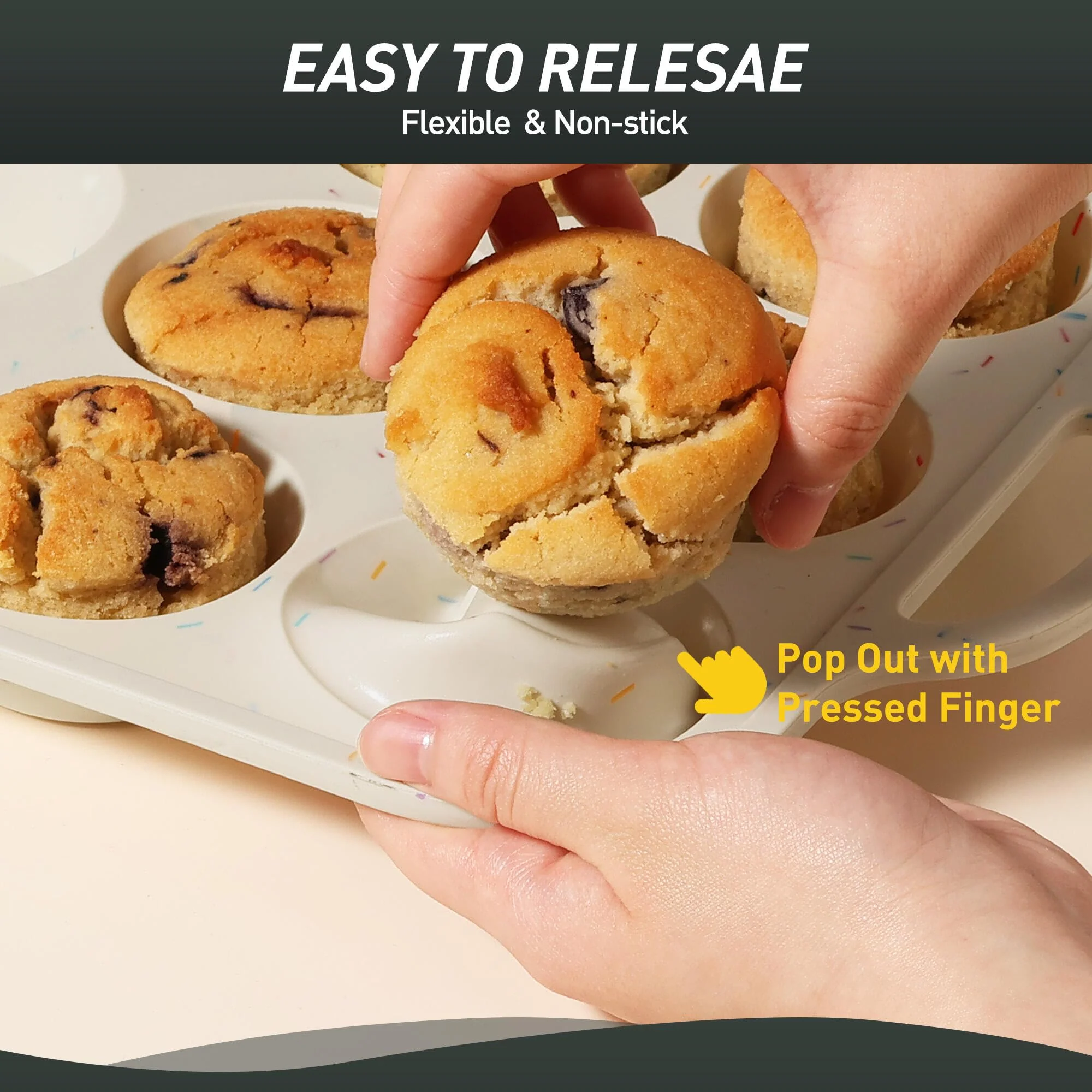 2 Packs 24 Cups Silicone Muffin Pan with Metal Reinforced Frame Mini Size Cupcake Pan Tray Egg Bites Silicone Circle Cookie Molds Muffin Tin Tart Pans Baking Sheet Set for Breakfast Sandwiches - Image 7