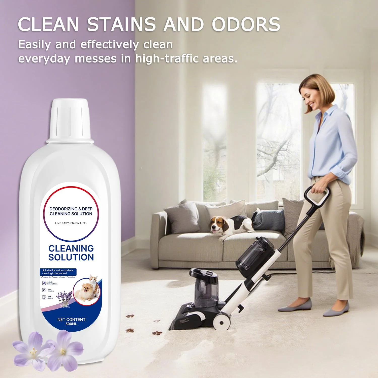 2 Packs Floor Cleaner Lavender Scent Compatible with Tineco Cleaning Solution Rifill Deep Cleaning for Tineco Vacuum Mop Solution, for iFloor Series & Floor One Cleaner Solution, Residue & Streak Free - Image 7