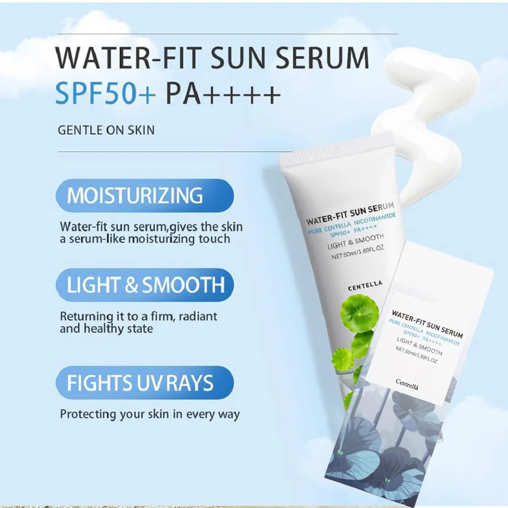 2 Pcs Centella Sunscreen,Lightweight HydratingSPF50 Centella Sunscreen for All Skin Type and UV Defense. - Image 4