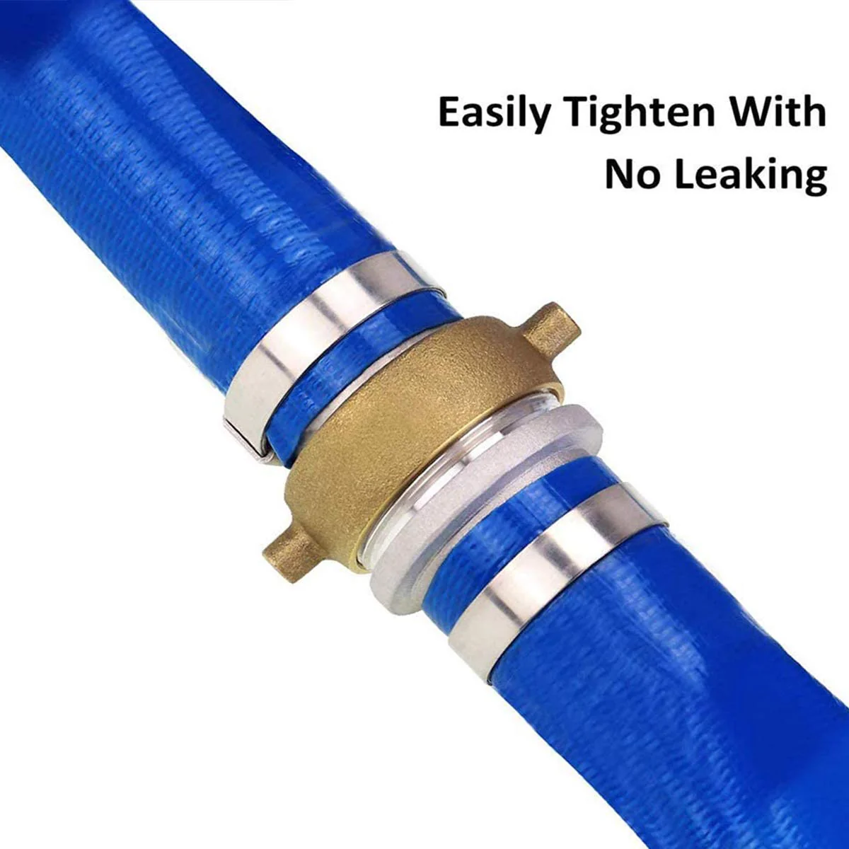 2" x 50' Blue PVC Backwash and Discharge Hose for Swimming Pools, Heavy Duty Reinforced Flat Pool Hose with Aluminum Pin Lug Fittings - Image 4