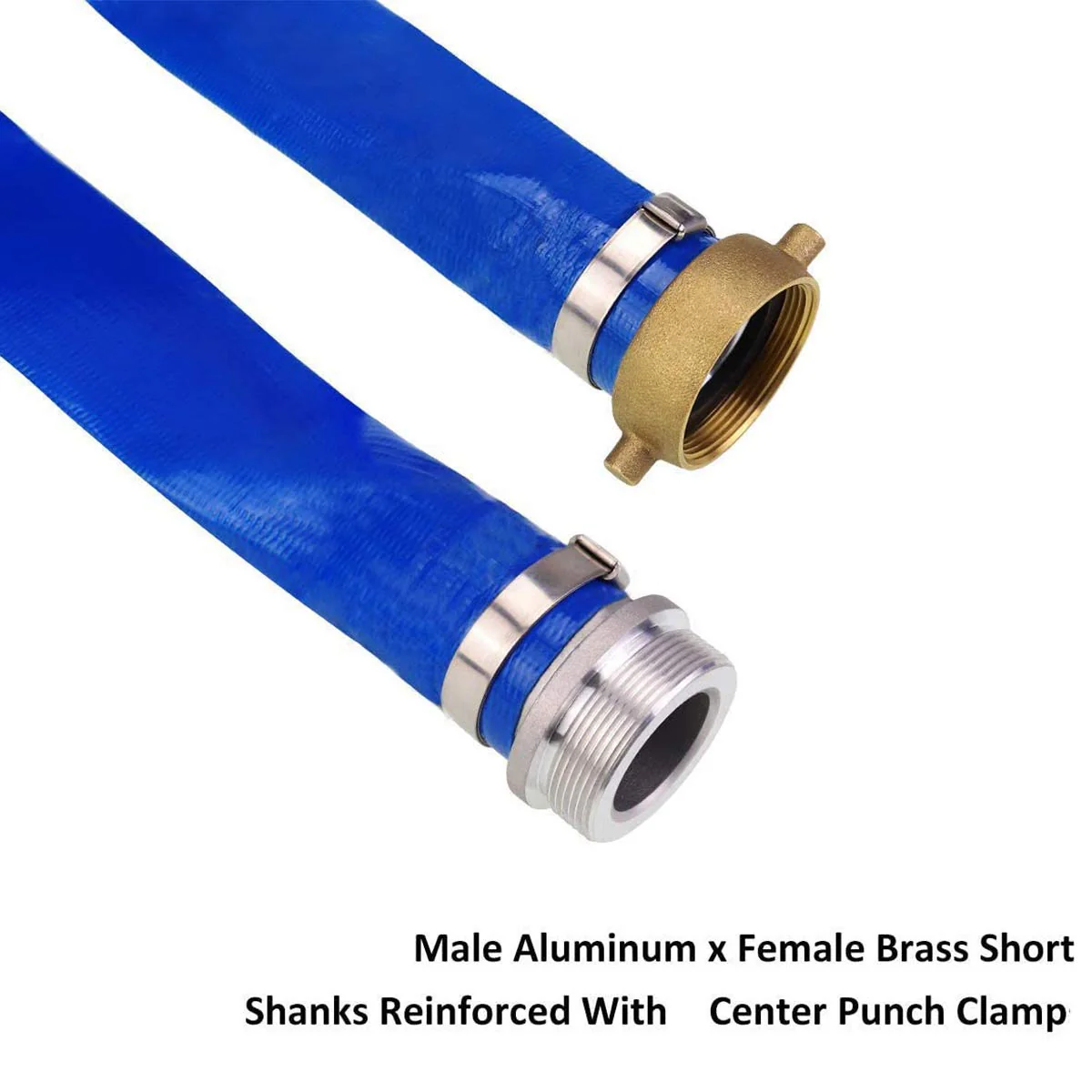 2" x 50' Blue PVC Backwash and Discharge Hose for Swimming Pools, Heavy Duty Reinforced Flat Pool Hose with Aluminum Pin Lug Fittings - Image 7
