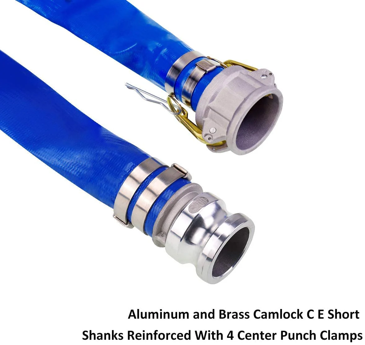 2" x 50' Blue PVC Backwash Hose with Camlock C and E Fittings, Heavy Duty Discharge Hose, Durable Reinforced Pool Drain Hose for Swimming Pools - Image 7