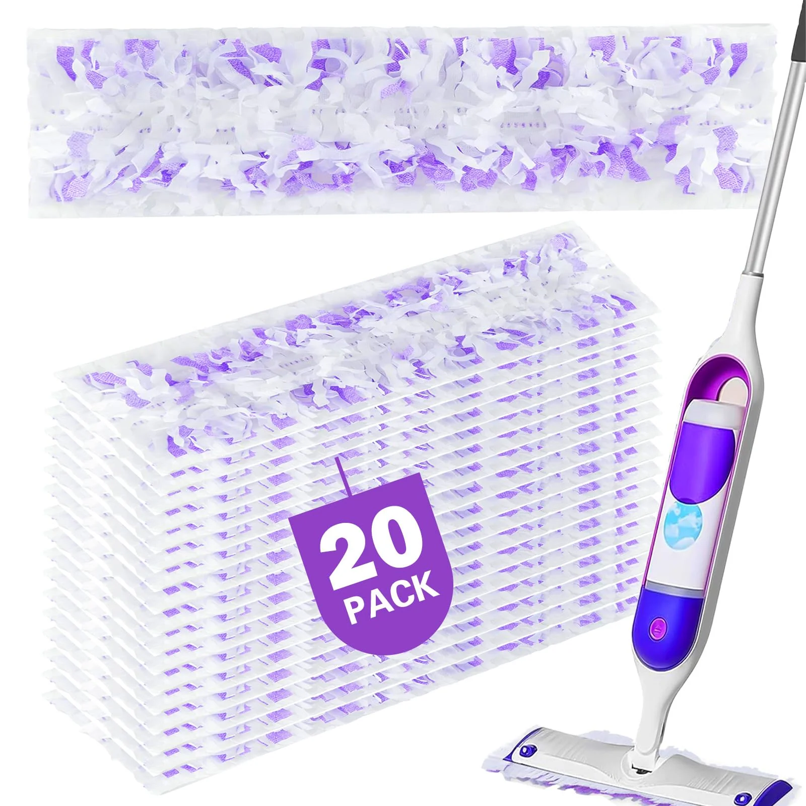 20 Count Power Mop Pads Refills for Swiffer PowerMop Multi-Surface Mopping Pad Disposable Replacement Mop Pads Compatible with Swiffer PowerMop,Safe on All Finished Floors.
