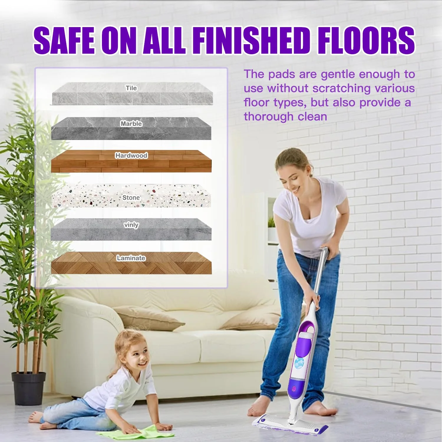 20 Count Power Mop Pads Refills for Swiffer PowerMop Multi-Surface Mopping Pad Disposable Replacement Mop Pads Compatible with Swiffer PowerMop,Safe on All Finished Floors. - Image 7