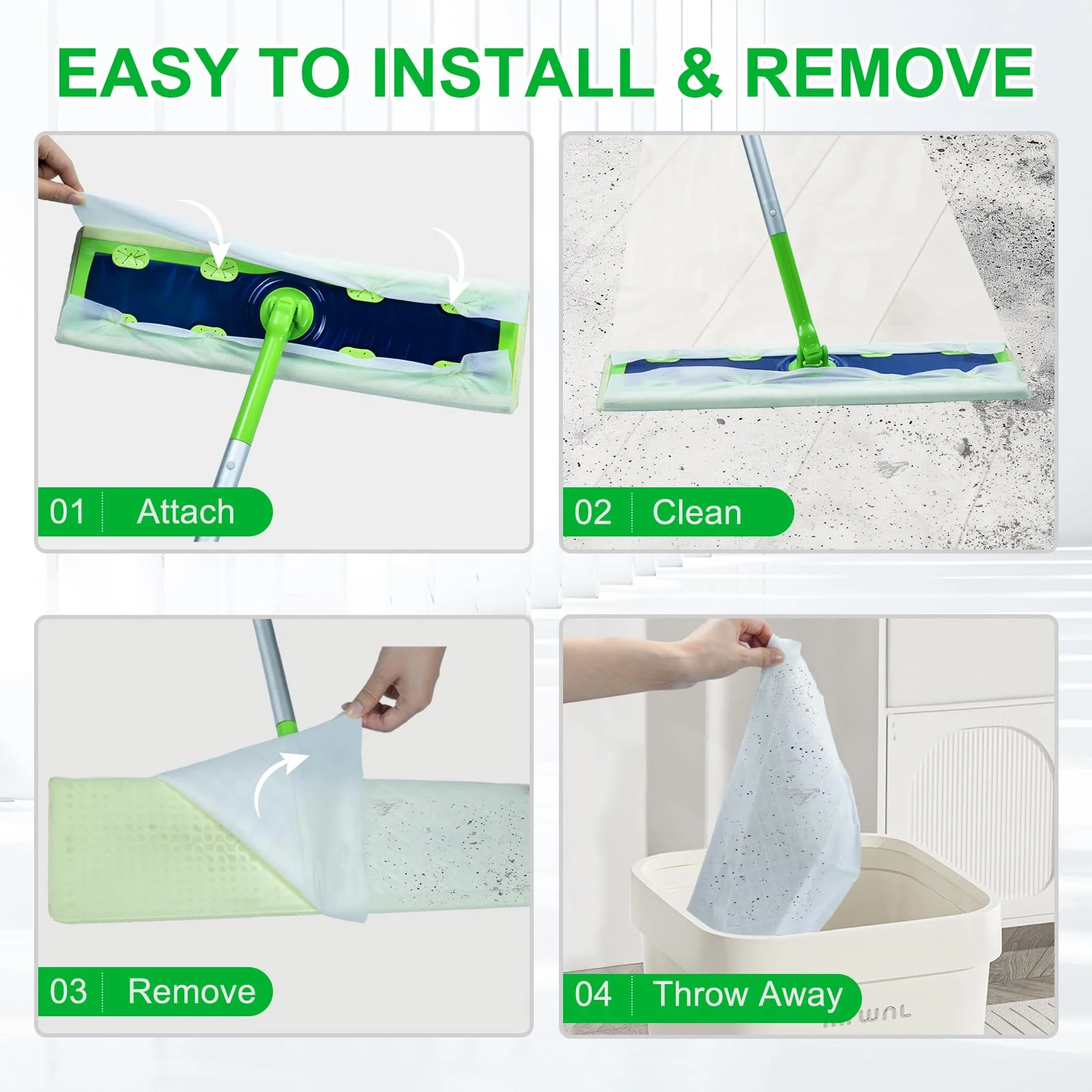 20 Count XL Wet Mopping Cloths for Swiffer Sweeper XL Mop - Disposable X-Large Wet Pad Refills - Multi-Surface Wet Wipes Mopping Pads Refill for Floor Cleaning.（Only Pads, not Including mop） - Image 3