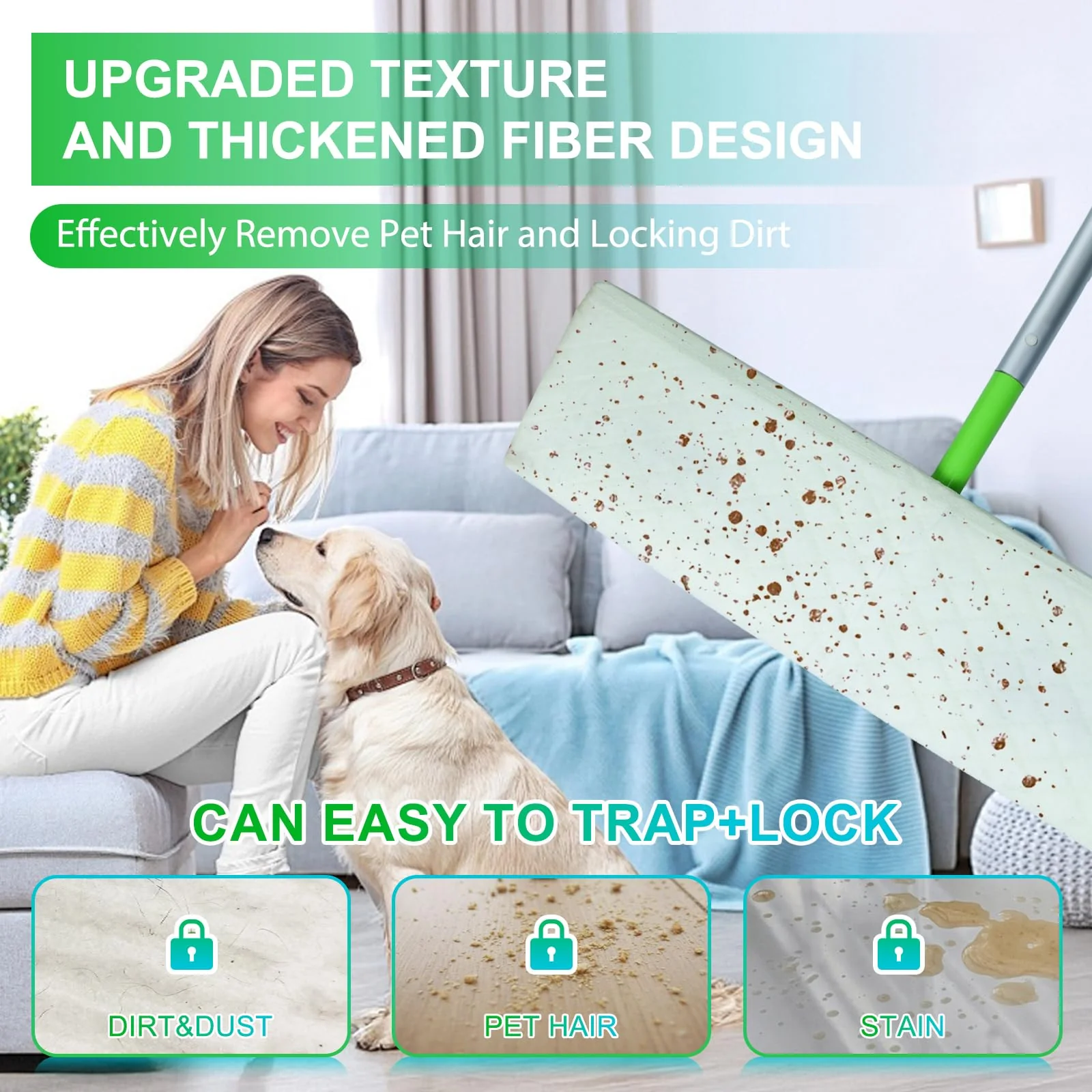 20 Count XL Wet Mopping Cloths for Swiffer Sweeper XL Mop - Disposable X-Large Wet Pad Refills - Multi-Surface Wet Wipes Mopping Pads Refill for Floor Cleaning.（Only Pads, not Including mop） - Image 6