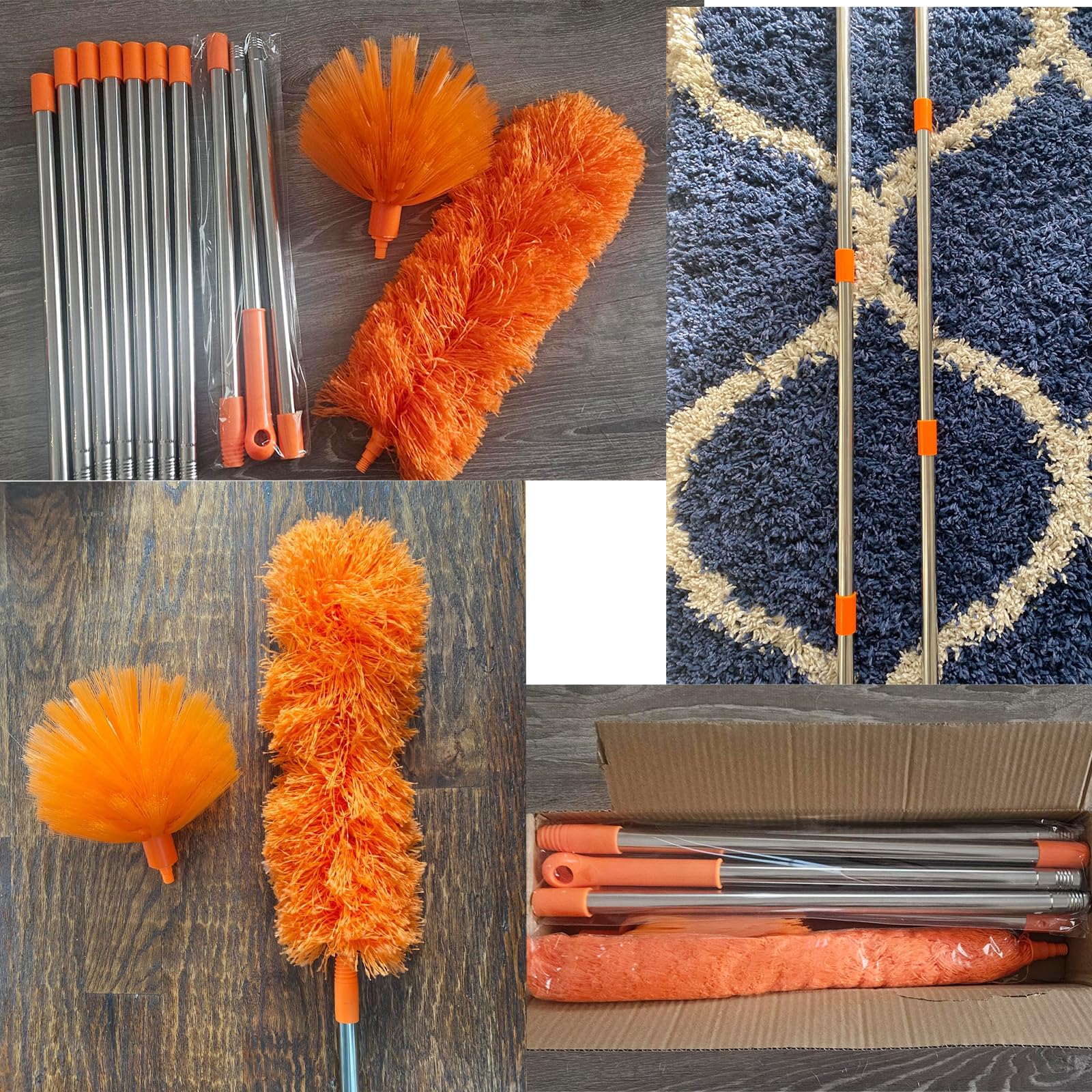 20 Feet High Reach Duster Kit with 2-14 ft Extension Pole, Cobweb & Corner Brush Cleaning Duster Kit for Cleaning, Microfiber Feather Duster Cleaner with Washable Head for Ceiling Fan, Furniture, Home - Image 2