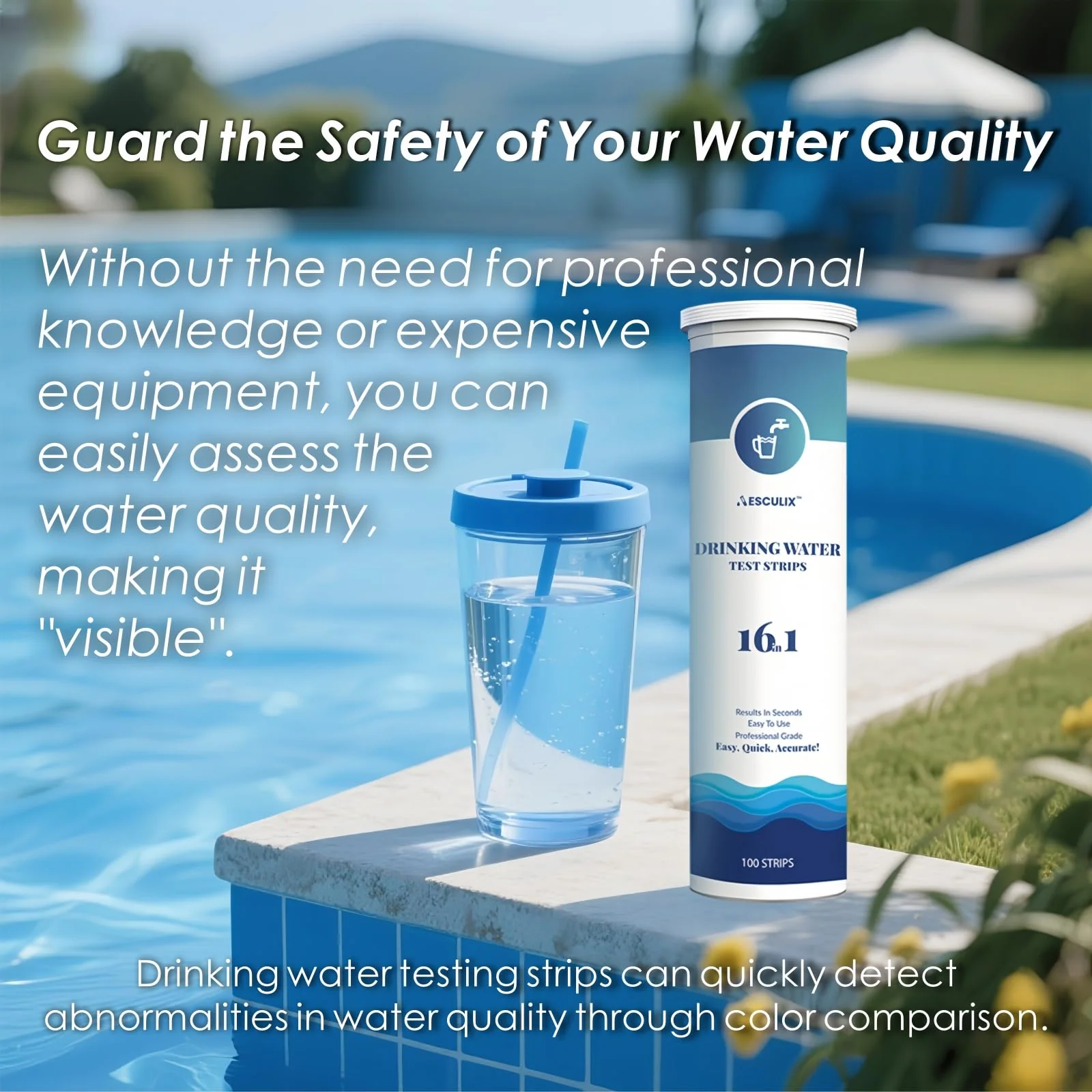 20 in 1 Water Tester for Drinking Water, Well Water Testing Kit, Suitable for Household Tap Water, Natural Water Quality Testing, Can Detect Water Hardness, Chlorine, Lead, Ph, Etc. (123 Test Strips) - Image 2
