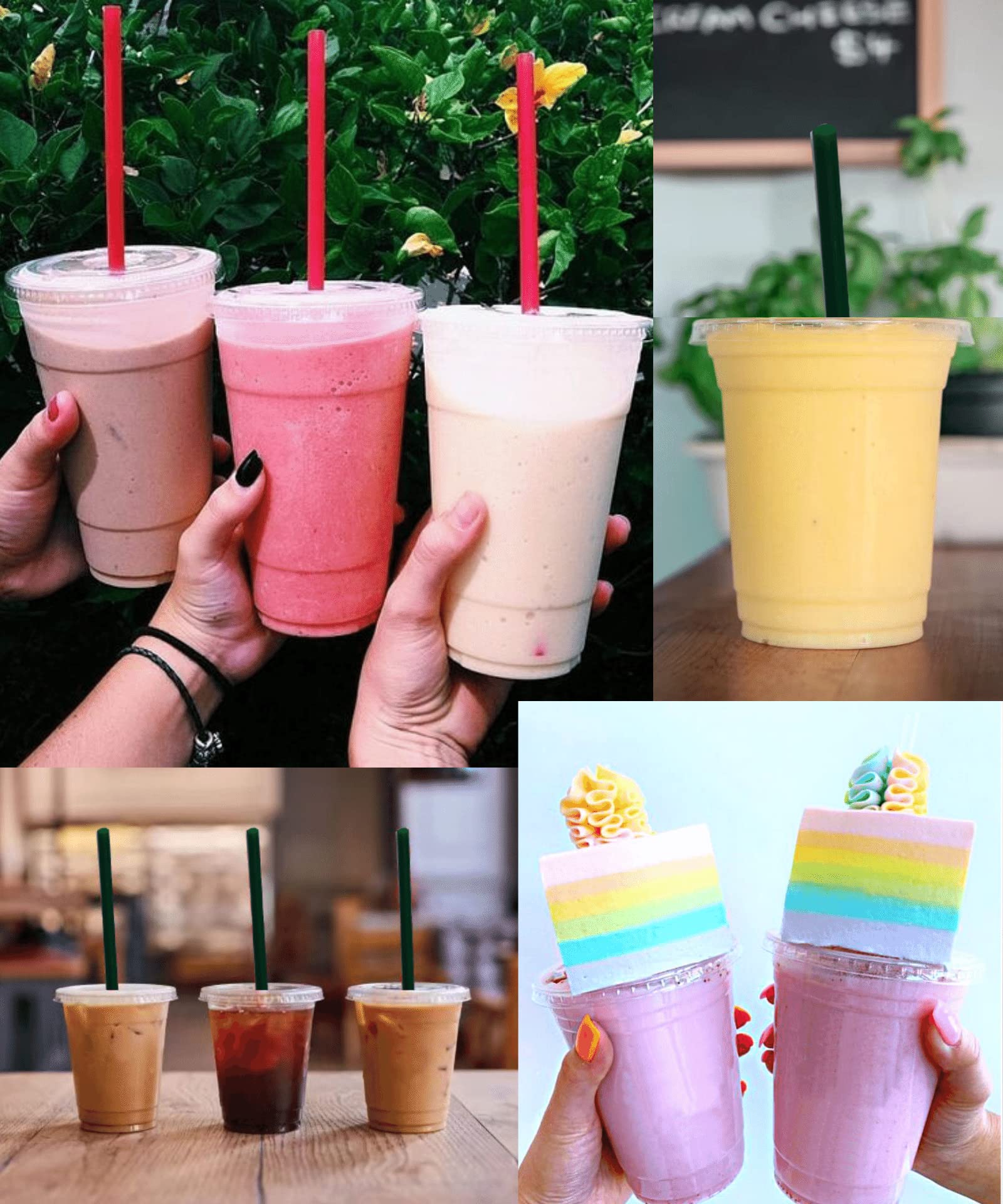20 oz Clear Plastic Cups with Lids and STRAWS, Disposable Drinking Cups for Cold Drinks, Iced Coffee, Milkshakes, Smoothies, 25 Sets - Image 8