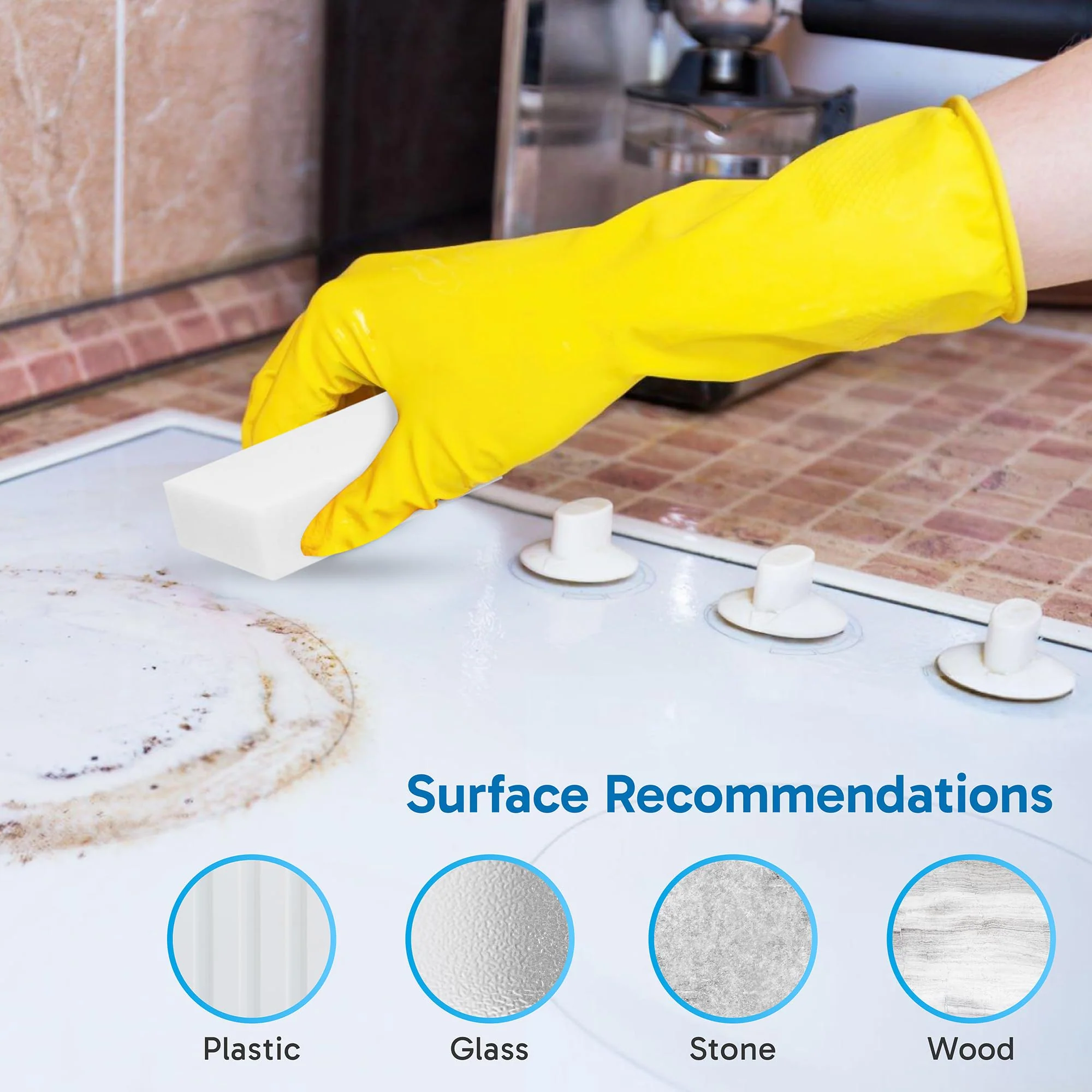 (20 Pack) Extra Large Eraser Sponge – Extra Thick, Long Lasting Magic Melamine Cleaning Sponges in Bulk – White Foam Pads for Walls, Kitchen, Bathroom, Floor & Baseboard Cleaner - Image 4