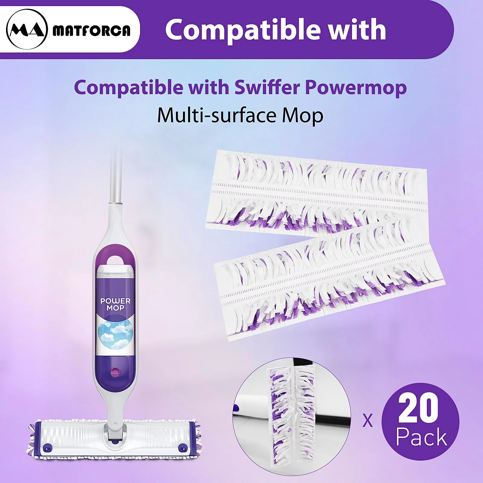 20 Pack Swiffer Power Mop Pads – Disposable Refill Wet Mop Pads for Swiffer Power Mop, Quick and Effective Cleaning for Hardwood, Tile, and Laminate Floors, Compatible with Swiffer WetJet - Image 7