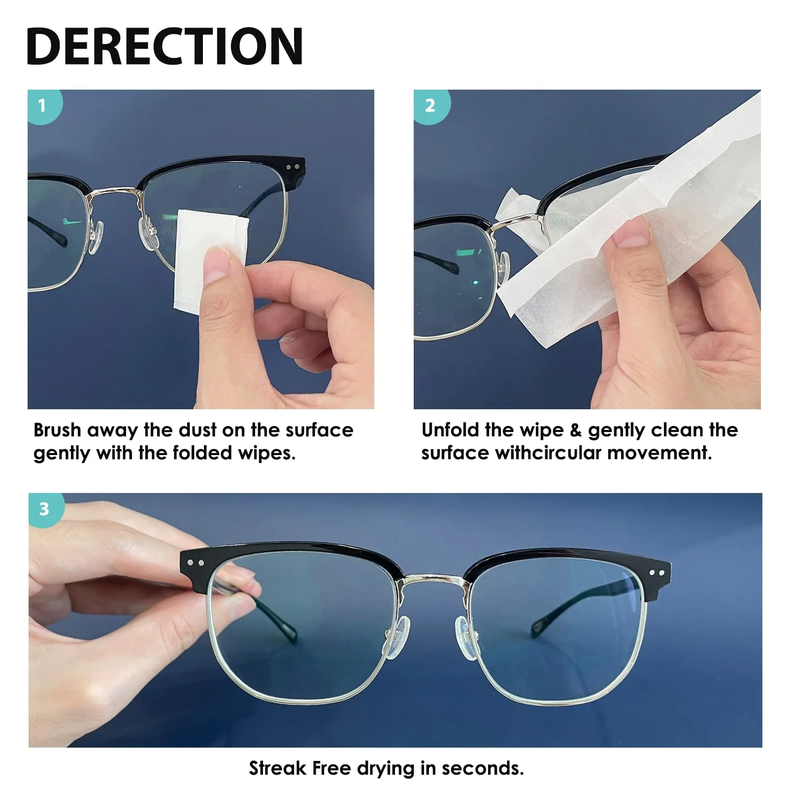 200 Count Lens Wipes for Eyeglasses, Eyeglass Lens Cleaning Wipes Pre-moistened Individually Wrapped Sracth-Free Streak-Free Eye Glasses Cleaner Wipes for Sunglass, Camera Lens, Goggles - Image 6