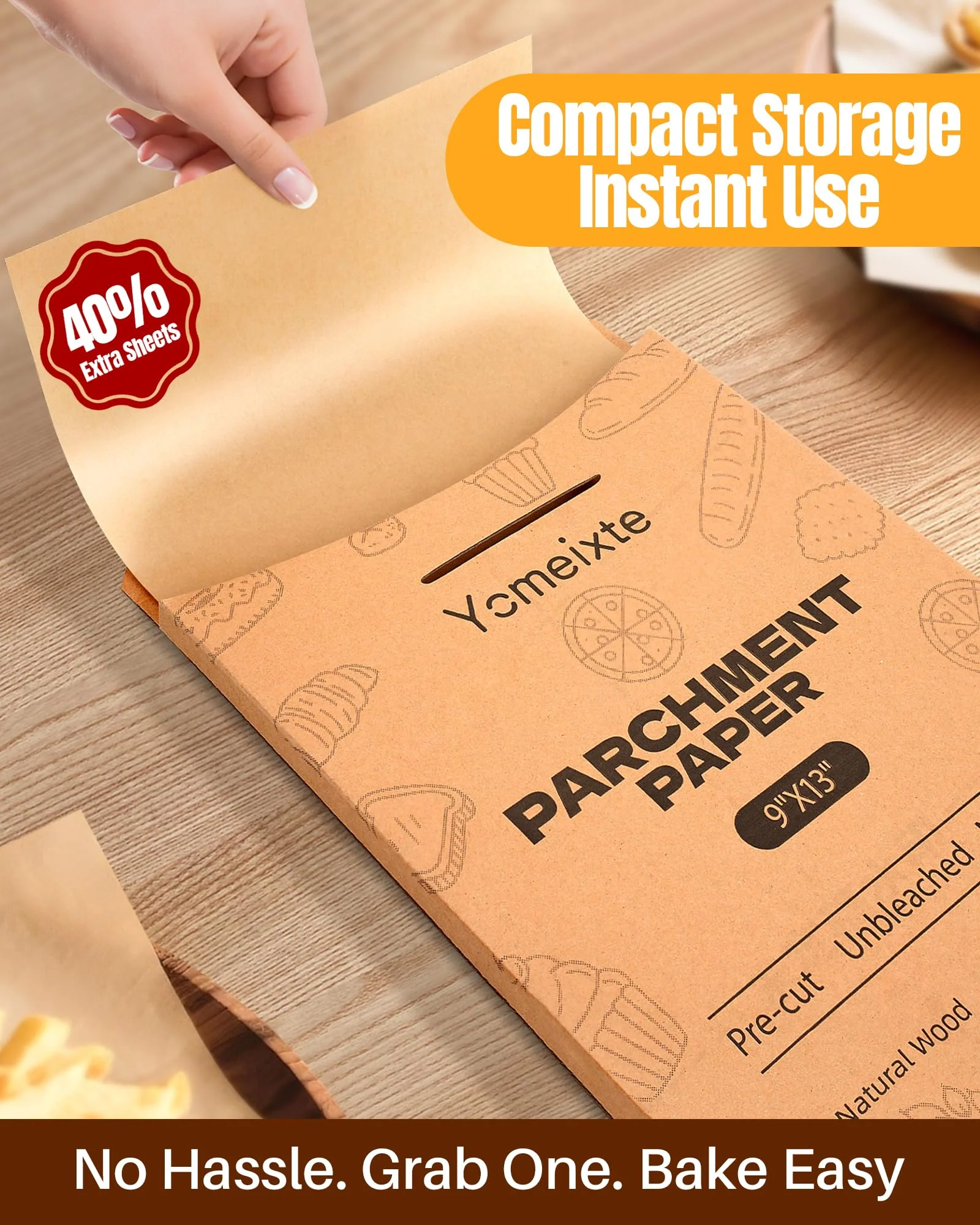 200-Pack Parchment Paper Sheets 12x16 Inch | Unbleached Natural Brown Baking Paper for Oven, Air Fryer & Grilling | Precut, Non-Stick, Greaseproof Half Sheet Pan Liners - Image 9