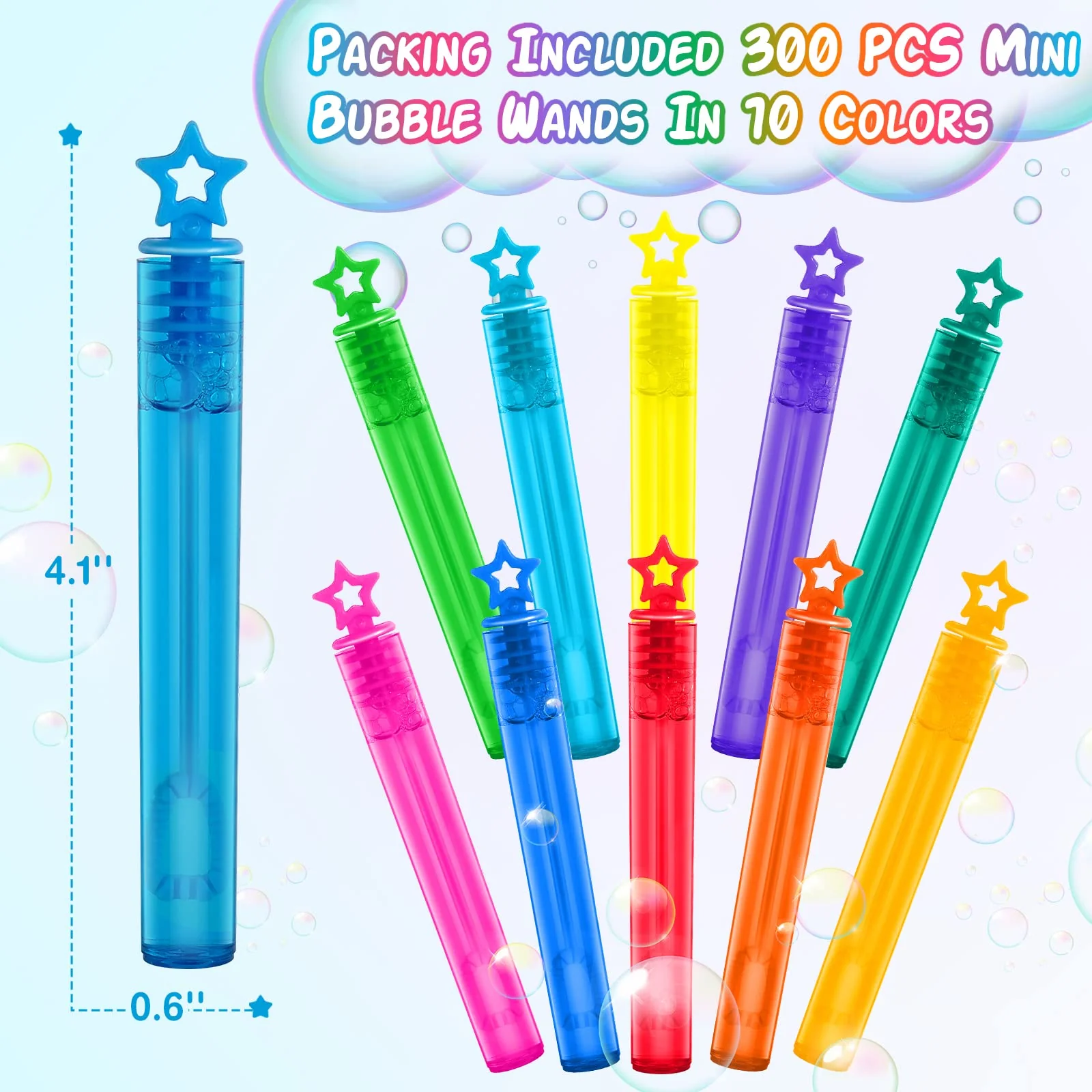 200 Pcs Mini Bubble Wands in 10 Colors, Bulk Party Favors for Kids, Themed Birthday, Christmas, New Year, Valentine, Carnival, School Classroom Prizes for Boys & Girls, Ideal Goodies Bags Stuffers - Image 4