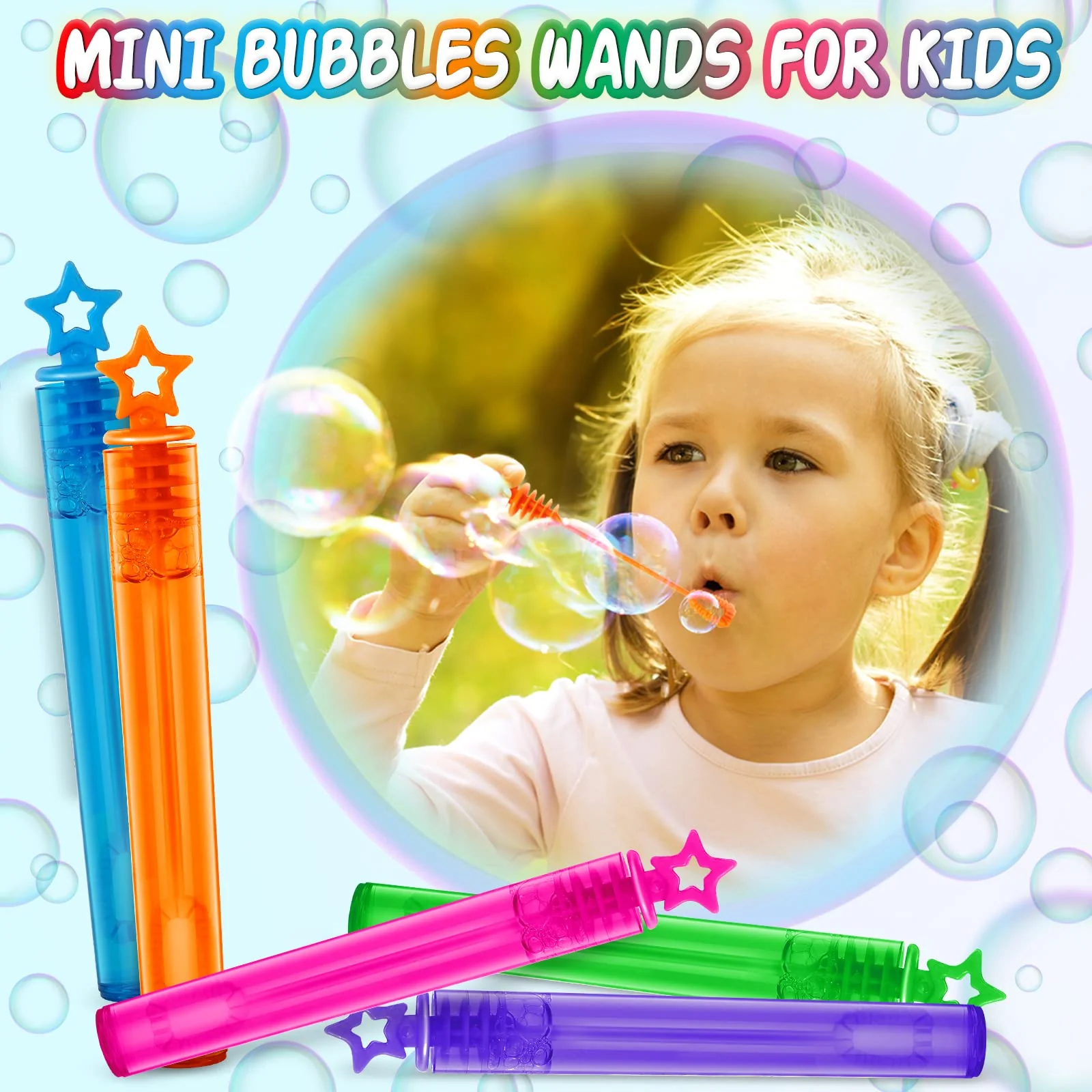 200 Pcs Mini Bubble Wands in 10 Colors, Bulk Party Favors for Kids, Themed Birthday, Christmas, New Year, Valentine, Carnival, School Classroom Prizes for Boys & Girls, Ideal Goodies Bags Stuffers - Image 7