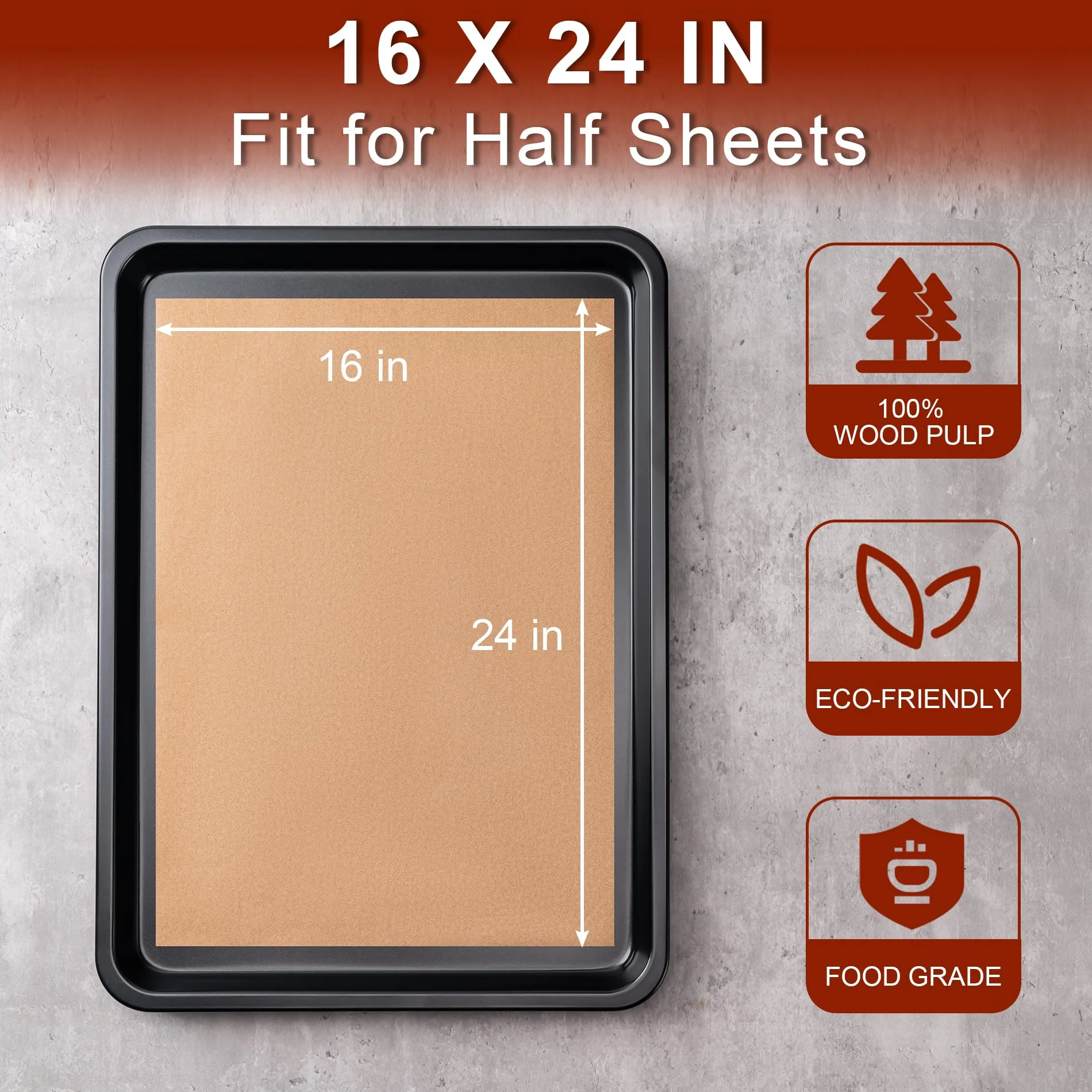 200Pcs Parchment Paper sheets, 16 x 24 Inches Non-Stick Precut Baking Parchment,Unbleached,Parchment Paper For Baking,Fryer, Cooking,Oven,Perfect for Bread, Cakes, Barbecue - Image 7