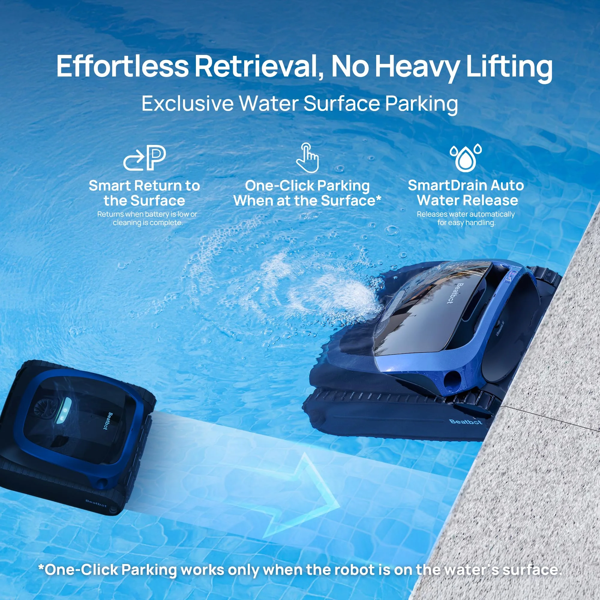 (2025 Upgrade) Beatbot AquaSense 2 Cordless Robotic Pool Vacuum Cleaner, Smart Surface Parking, Double-Pass Waterline Scrubbing, Cleans Floor, Walls and Waterline - Image 9