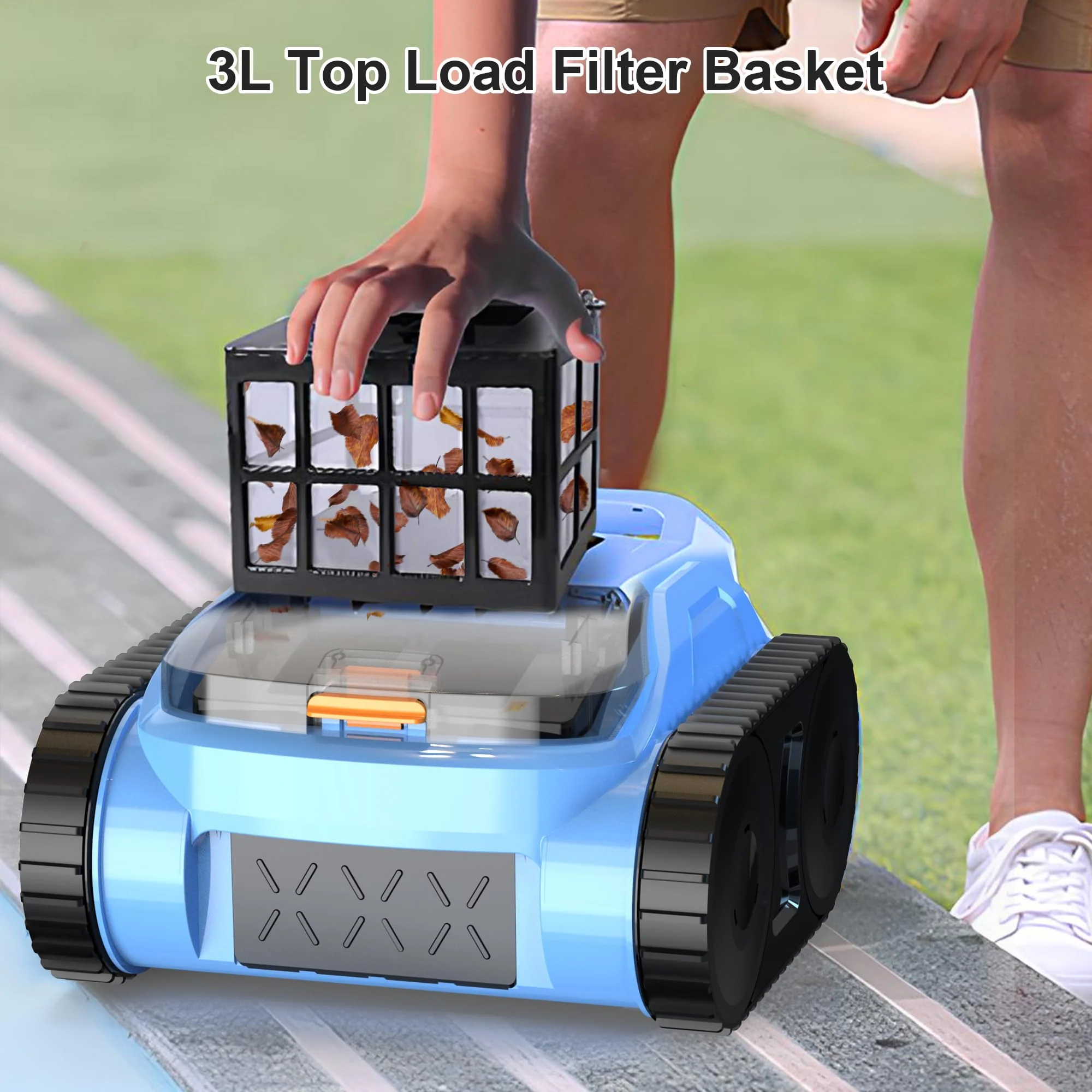 (2025 Upgrade) Pool Vacuum for Inground Pools, Robotic Pool Cleaner, Cordless Wall Climbing Pool Cleaner, Cleans Pool Floors, Walls & Waterline, Cleaning Up to 2100 Sq.ft, 180 Min - Image 3
