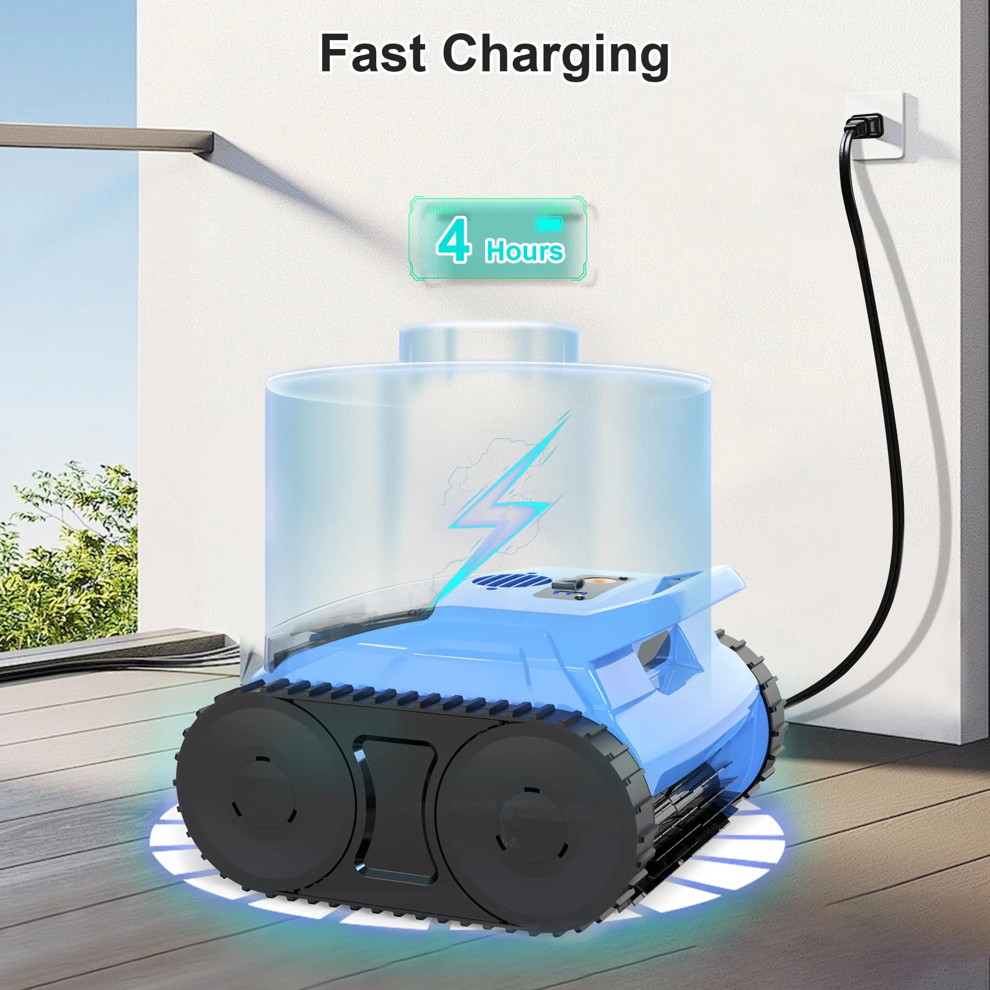 (2025 Upgrade) Pool Vacuum for Inground Pools, Robotic Pool Cleaner, Cordless Wall Climbing Pool Cleaner, Cleans Pool Floors, Walls & Waterline, Cleaning Up to 2100 Sq.ft, 180 Min - Image 4