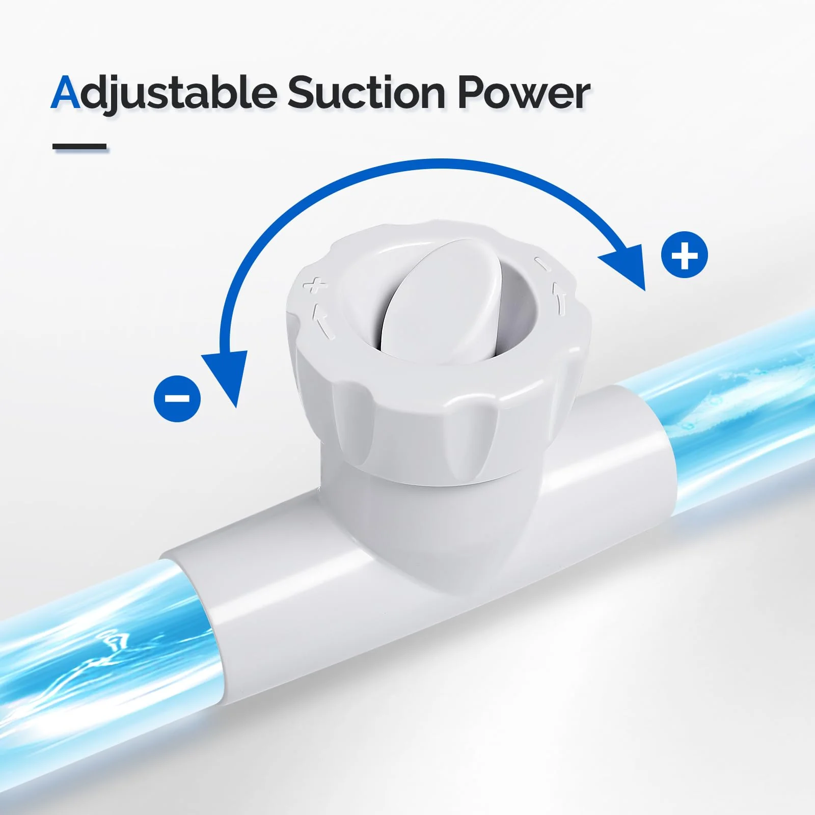 (2025 Upgrade) VINGLI Automatic Suction-Side Pool Vacuum Cleaner, Powerful Wall-Climbing Sweeper for Inground Pools, Includes 39.6ft Tangle-Free Hose (Blue&White) - Image 5