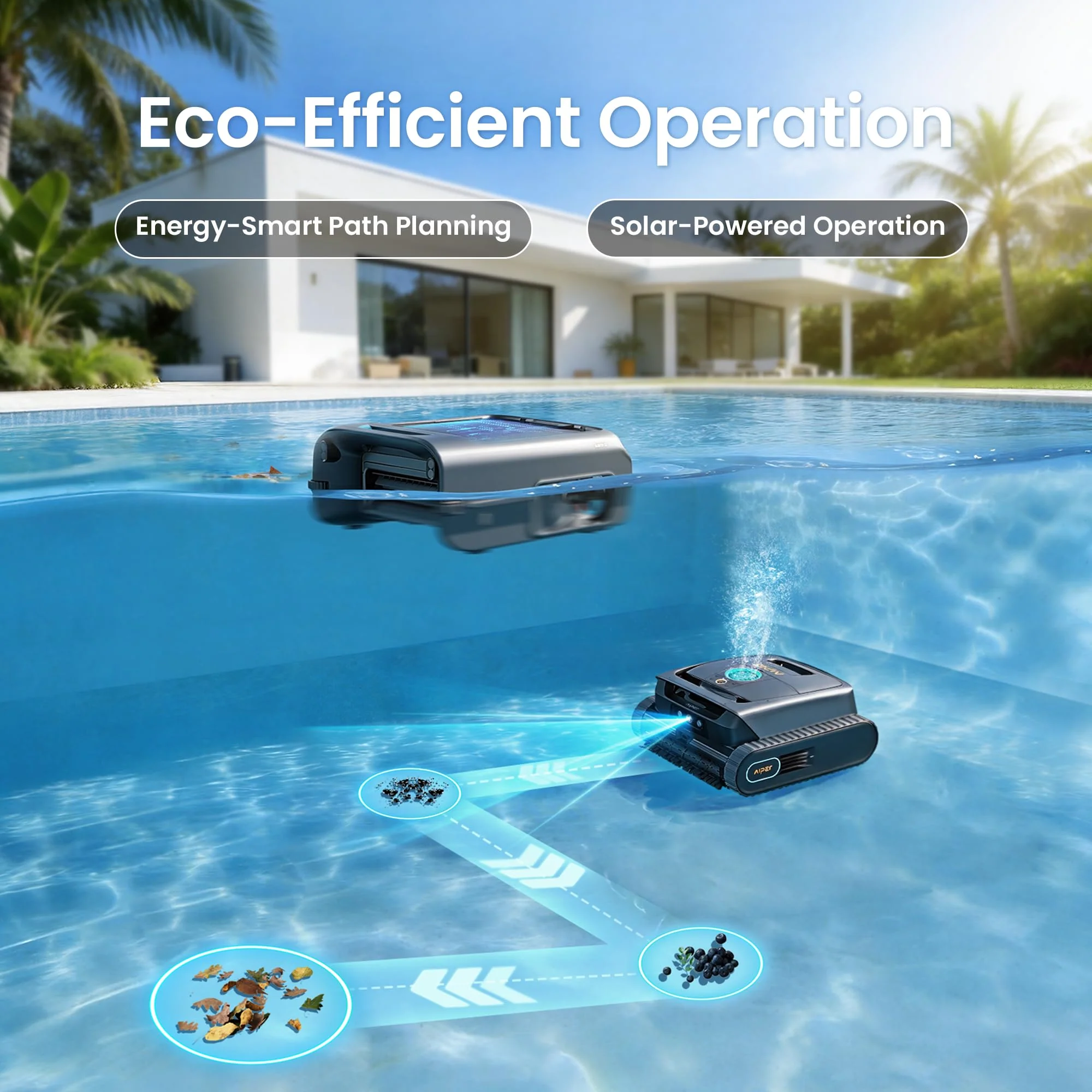 (2026 New) AIPER Experts Duo: Scuba V3 & Surfer S2, 360° Top-to-Bottom Cleaning, 7 Day Hands-Free Care, 10x Faster Pool Cleaning with AI Patrol, Smart Parking & Water Quality Maintenance - Image 5