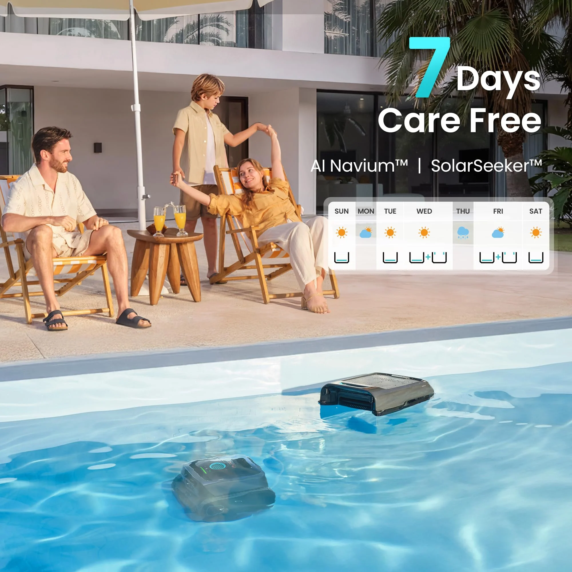 (2026 New) AIPER Experts Duo: Scuba V3 & Surfer S2, 360° Top-to-Bottom Cleaning, 7 Day Hands-Free Care, 10x Faster Pool Cleaning with AI Patrol, Smart Parking & Water Quality Maintenance - Image 8