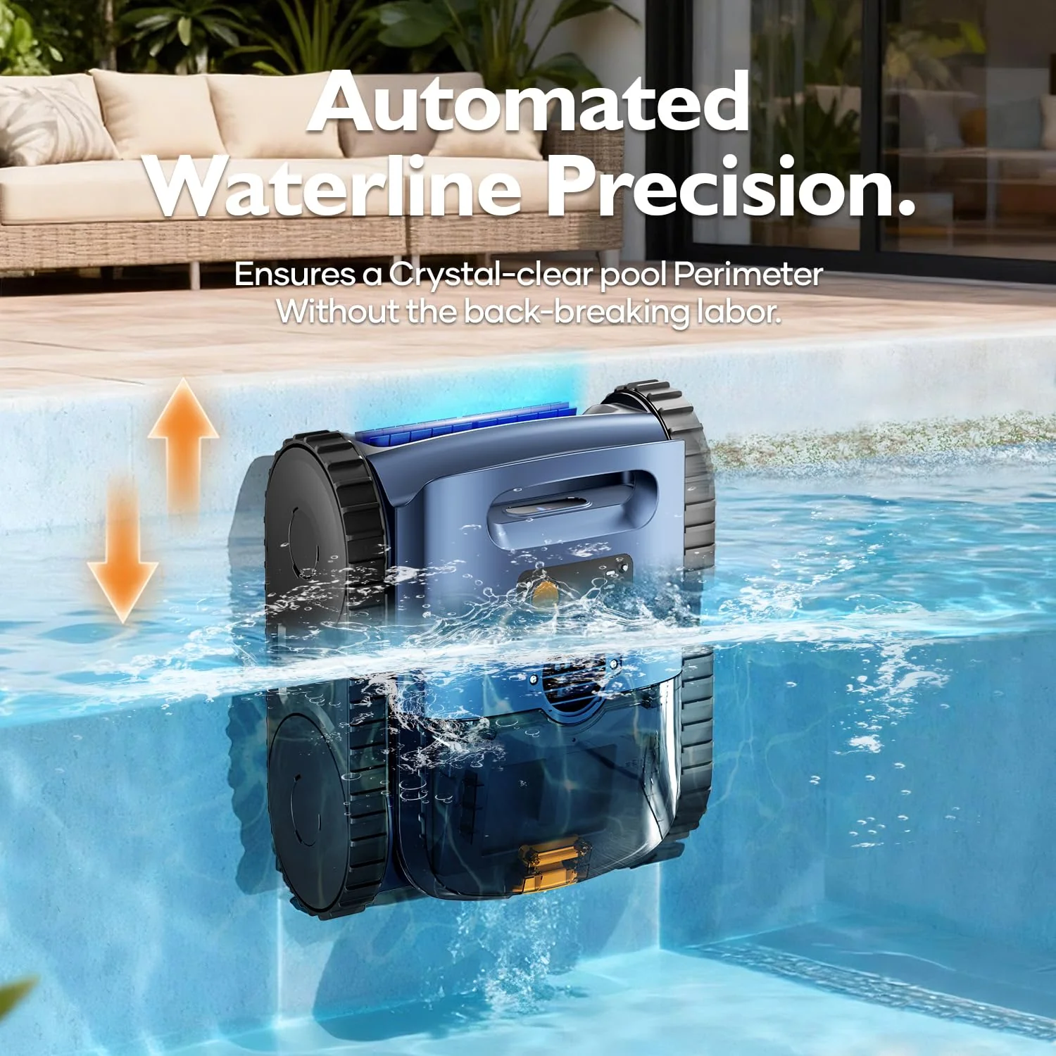 [2026 Release] Automatic Robotic Pool Vacuum for Inground & Above Ground Pools, Wall Climbing Pool Vacuum Cleaner, Cleans Floor, Walls, Waterline, Drain & Skimmer up to 2150 Sq. Ft., 190 Min - Image 4