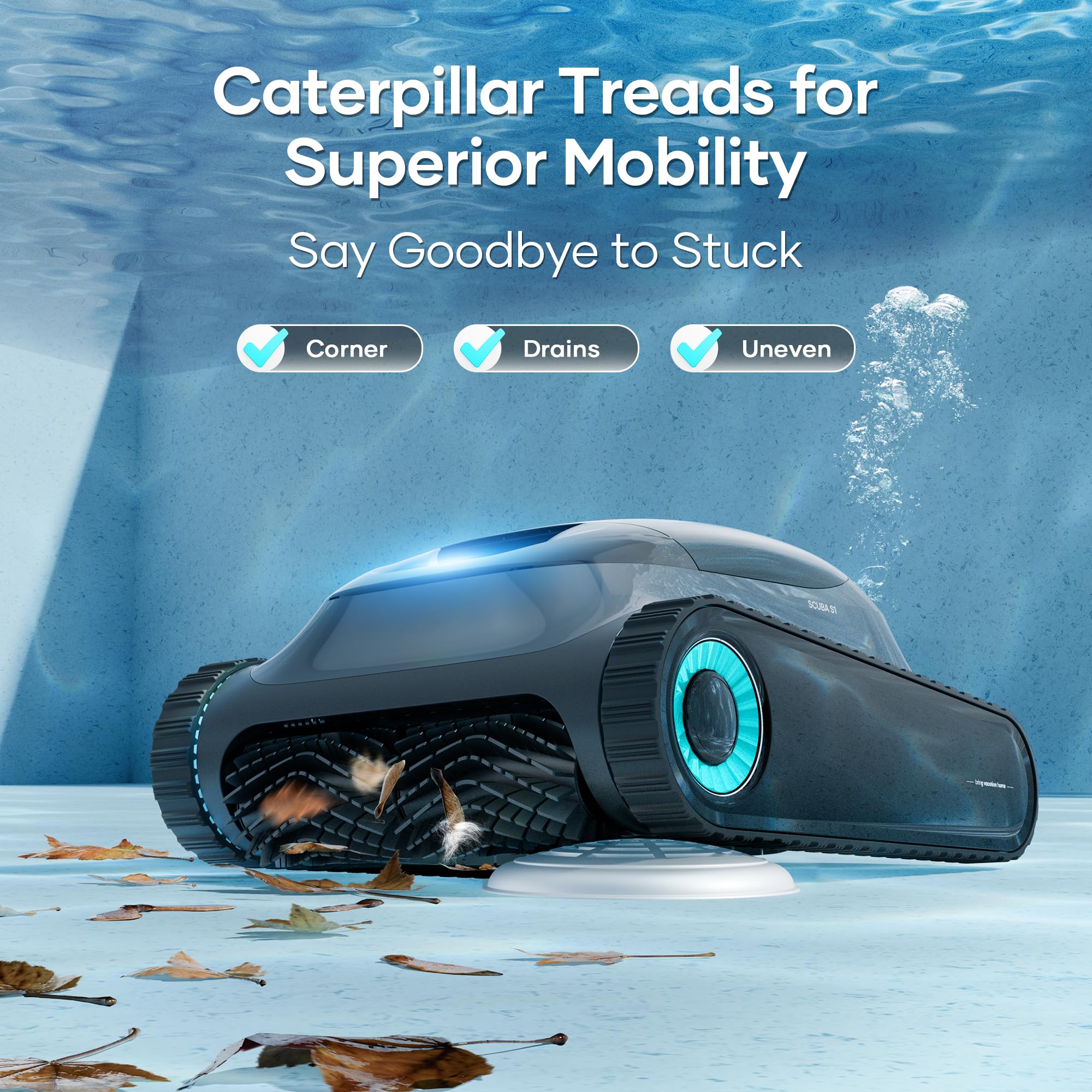 (2026 Upgrade) Aiper Scuba S1 Robotic Pool Cleaner, Wall & Waterline Cleaning, Double Filtration, Extended 180-Min Battery Life, Smart Navigation, App Support, OTA Upgrade - Image 4