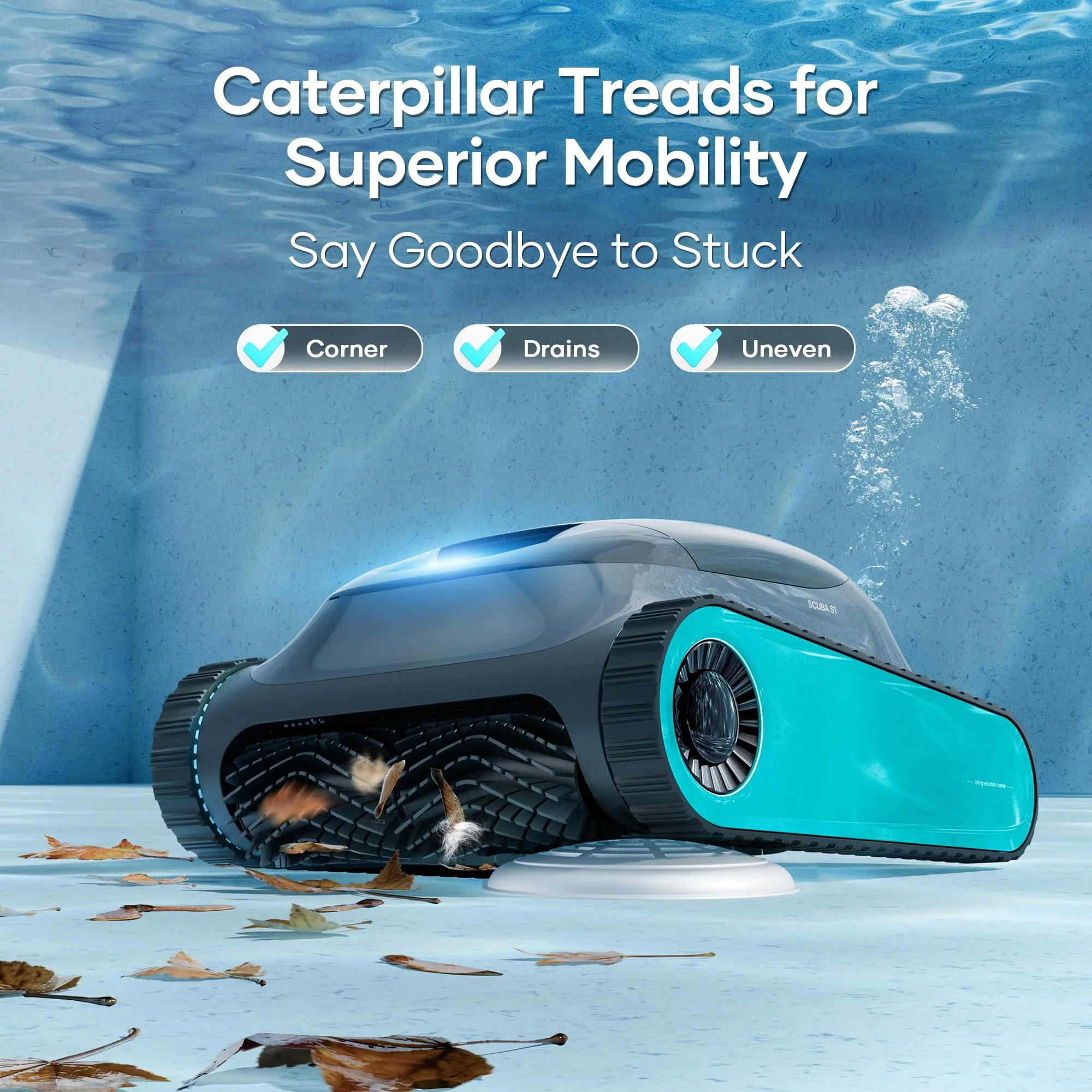 (2026 Upgrade) Aiper Scuba S1 Robotic Pool Cleaner, Wall & Waterline Cleaning, Double Filtration, Extended 180-Min Battery Life, Smart Navigation, App Support, OTA Upgrade - Image 2