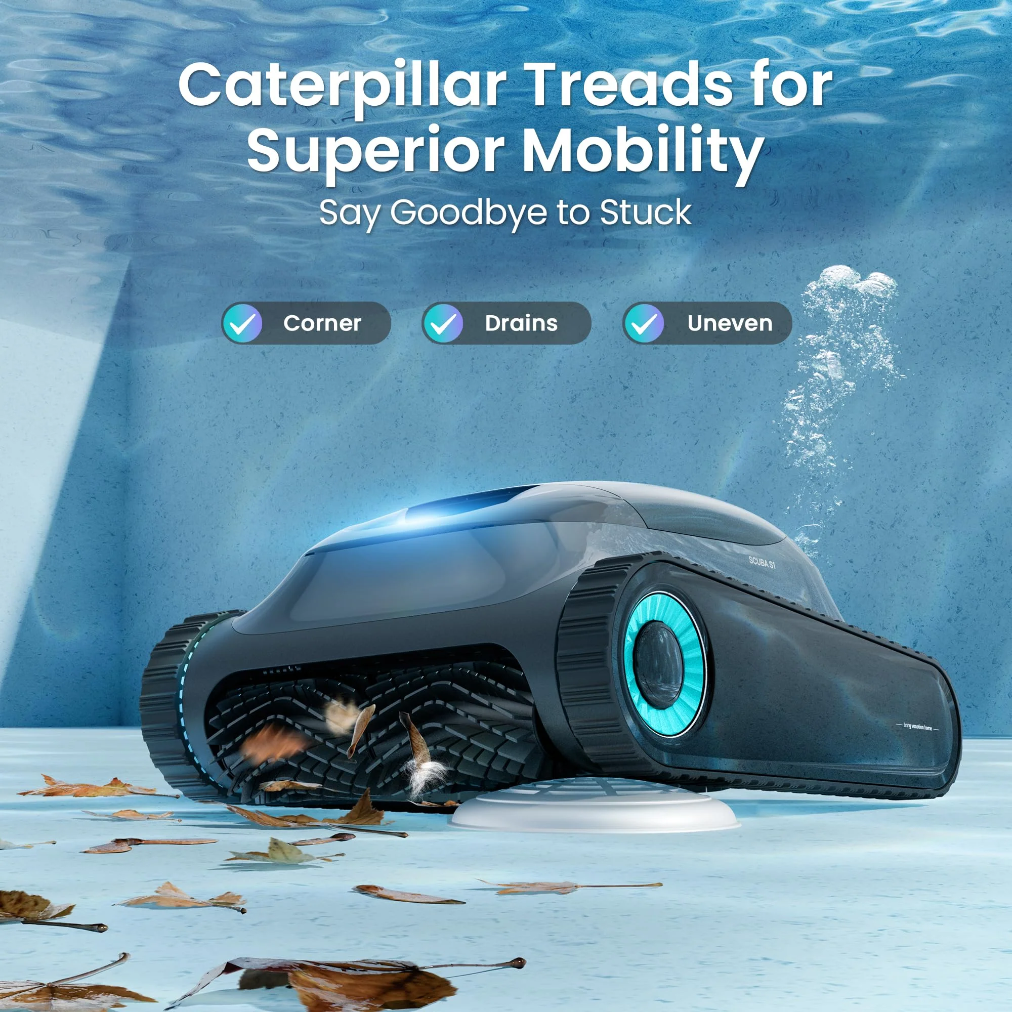 (2026 Upgrade) Aiper Scuba S1 Robotic Pool Cleaner, Wall & Waterline Cleaning, Dual Filtration, Extended 240-Min Battery Life, Smarter Navigation with High-Precision Sensors, App Support, OTA Upgrade - Image 2
