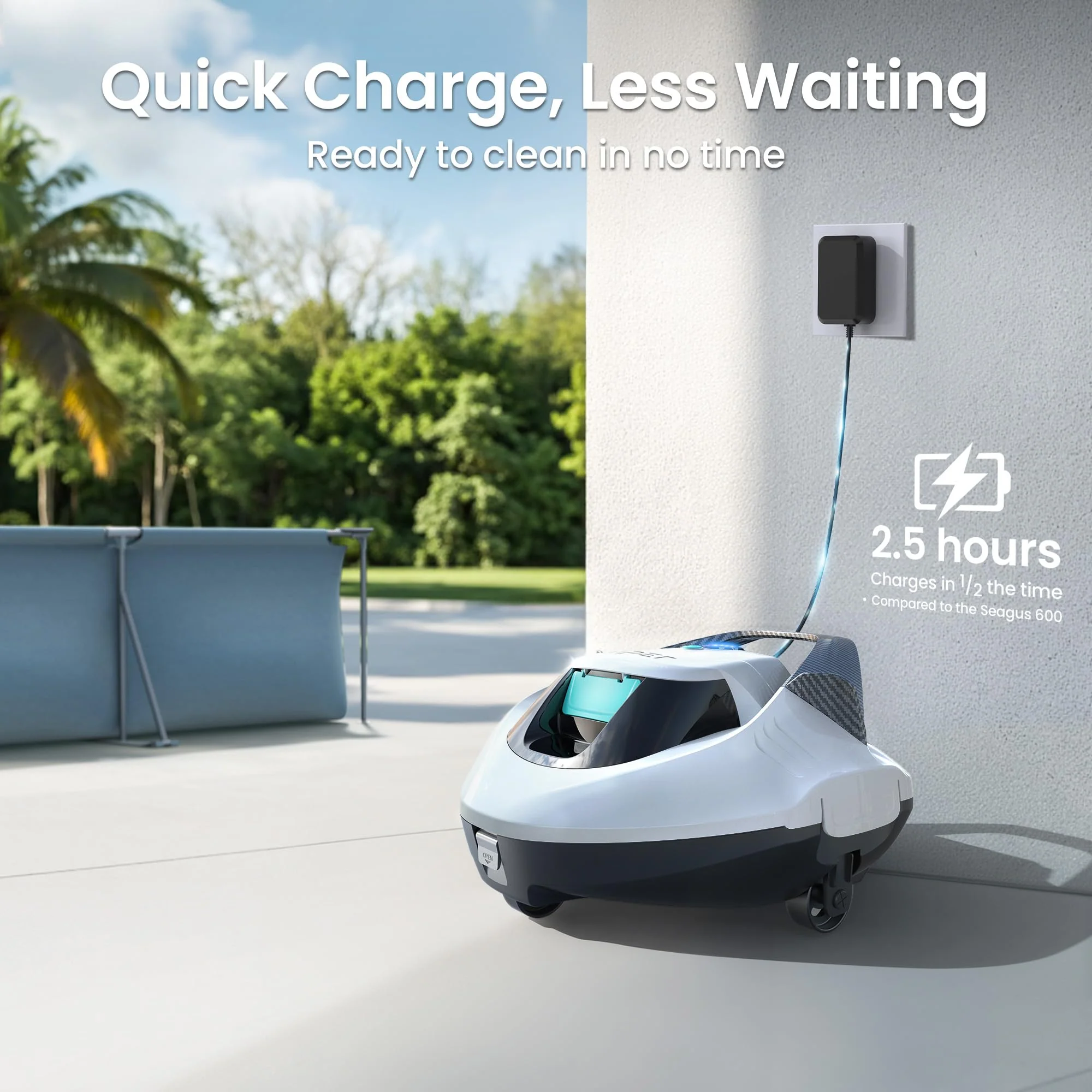 (2026 Upgrade) AIPER Seagull SE Cordless Robotic Pool Cleaner, Above Ground Pool Vacuum with LED Indicator, Lasts 100 Mins, Self-Parking, Ideal for Flat Pools up to 860 sq.ft - Image 2