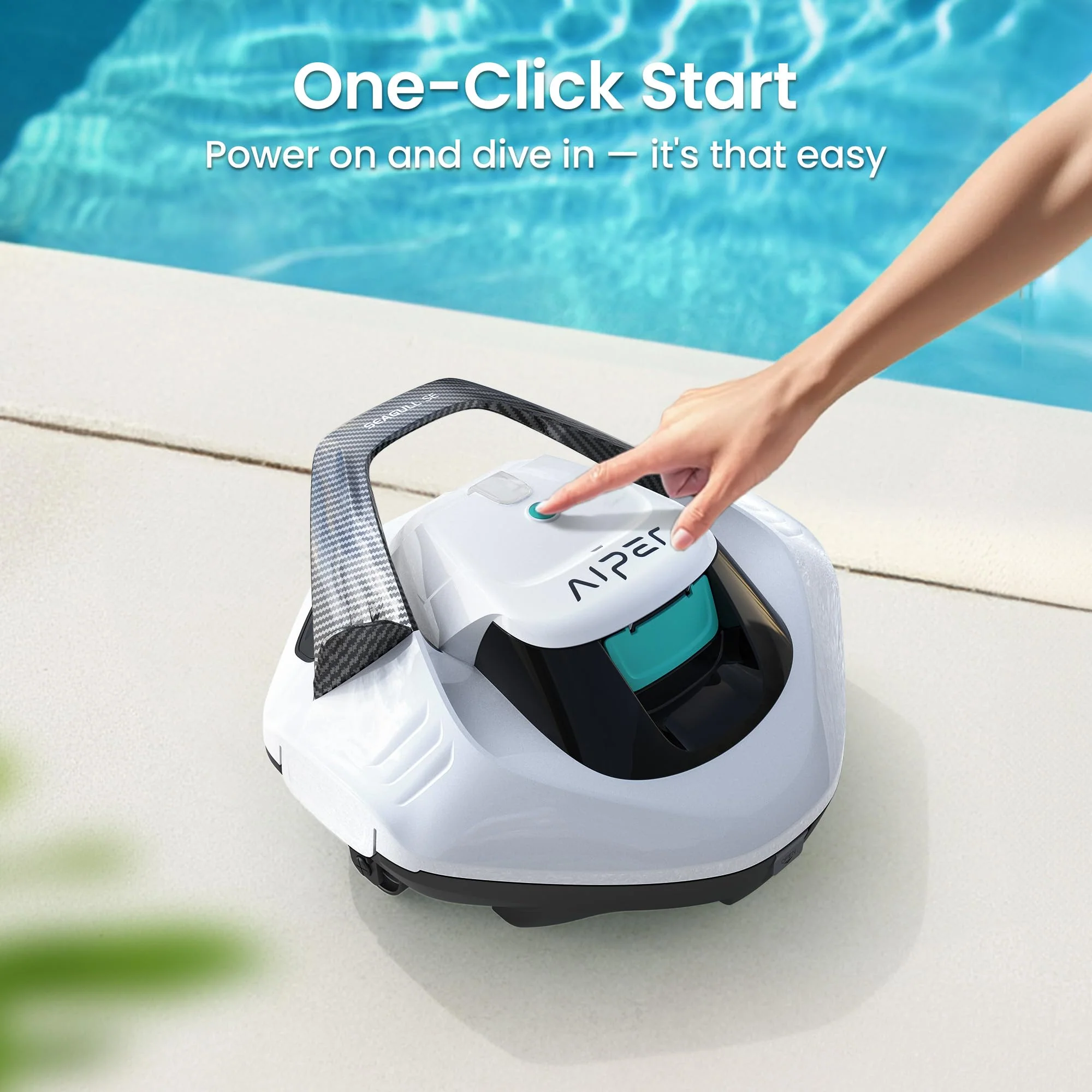 (2026 Upgrade) AIPER Seagull SE Cordless Robotic Pool Cleaner, Above Ground Pool Vacuum with LED Indicator, Lasts 100 Mins, Self-Parking, Ideal for Flat Pools up to 860 sq.ft - Image 4