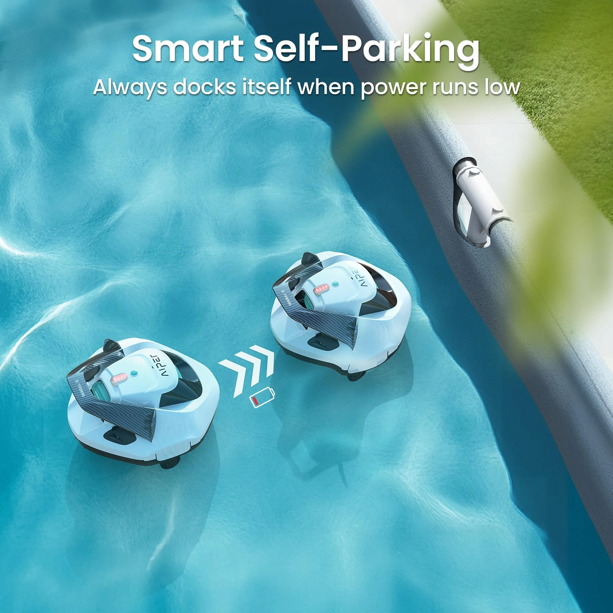 (2026 Upgrade) AIPER Seagull SE Cordless Robotic Pool Cleaner, Above Ground Pool Vacuum with LED Indicator, Lasts 100 Mins, Self-Parking, Ideal for Flat Pools up to 860 sq.ft - Image 5