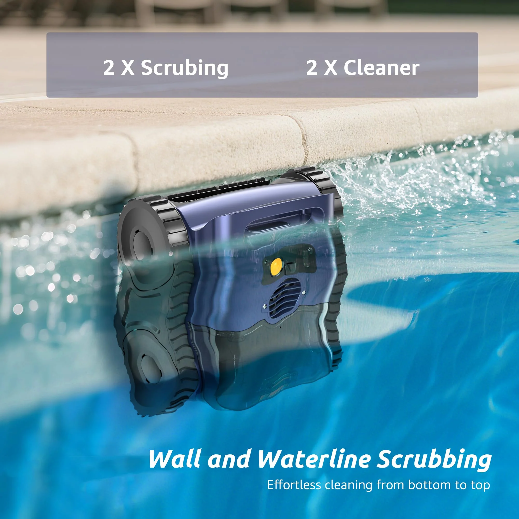 (2026 Upgrade) Cordless Robotic Pool Cleaner, 180 Mins Runtime Robotic Pool Vacuum for Inground Pools, Wall & Waterline Climbing Automatic Pool Vacuum with Sonar Navigation, Pool Up to 2150 Sq.ft - Image 4