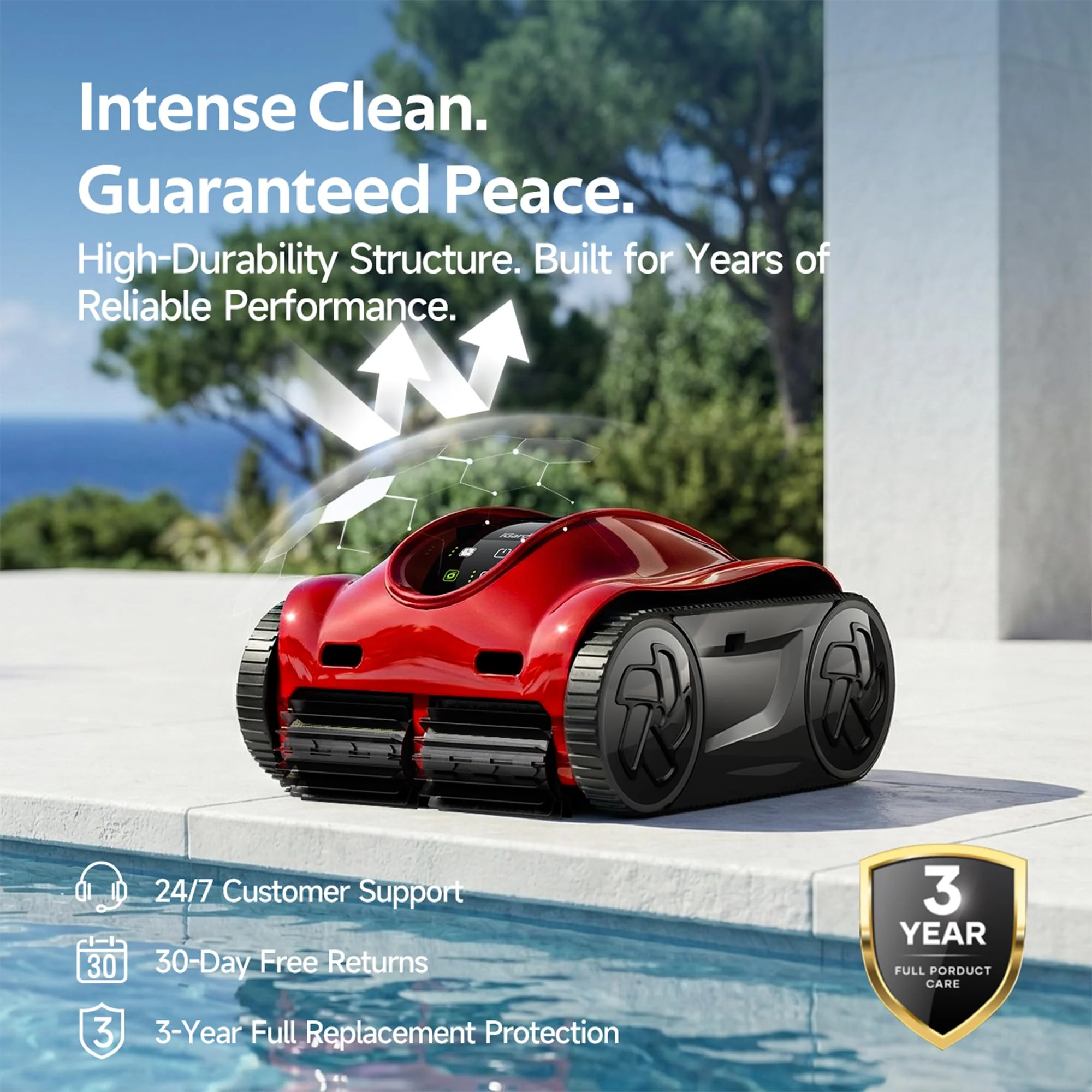 (2026 Upgrade) iGarden Pool Cleaner K Pro, 10H Runtime, Cordless Robotic Pool Vacuum for Inground Pools, 200% Turbo Suction, Smart Navigation, Touchscreen & APP, 4L Large Basket, Auto-Parking - Image 4