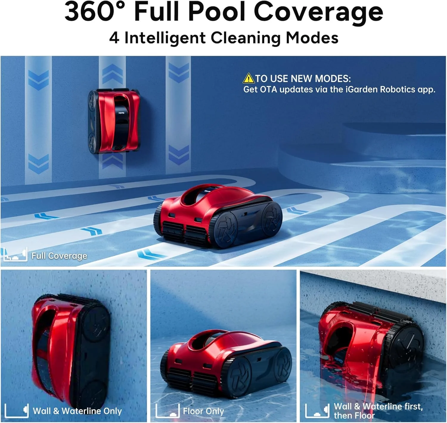 (2026 Upgrade) iGarden Pool Cleaner K Pro, 10H Runtime, Cordless Robotic Pool Vacuum for Inground Pools, 200% Turbo Suction, Smart Navigation, Touchscreen & APP, 4L Large Basket, Auto-Parking - Image 6