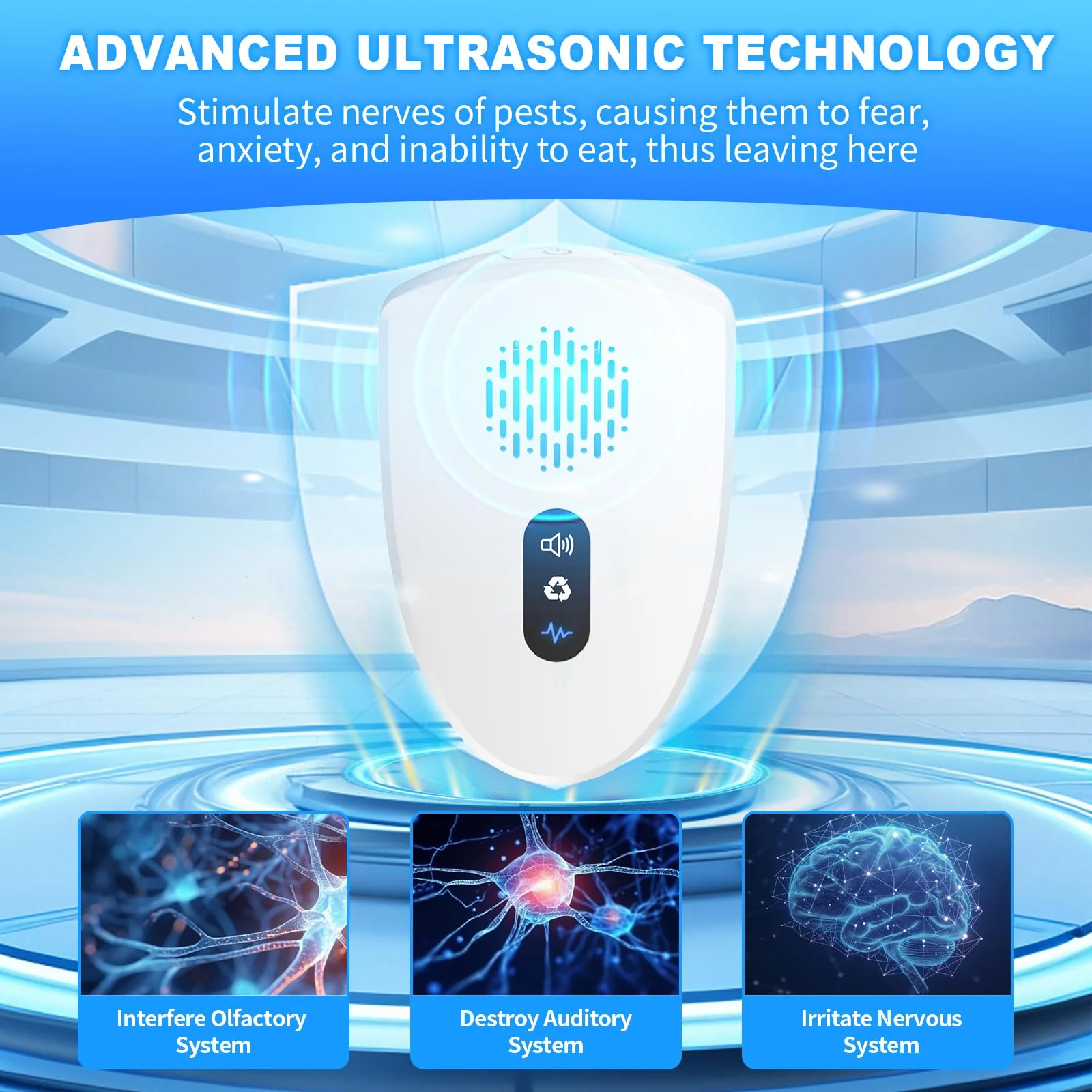 2026 Upgraded Ultrasonic Pest Control Repeller, Mouse Repellent Indoor for Spider Bug Roach Ant Mosquito Rat Mice Insect Deterrent, Mouse Rodent Repellent Ultrasonic Plug in, 3 Mode Switching, 6 Pack - Image 3