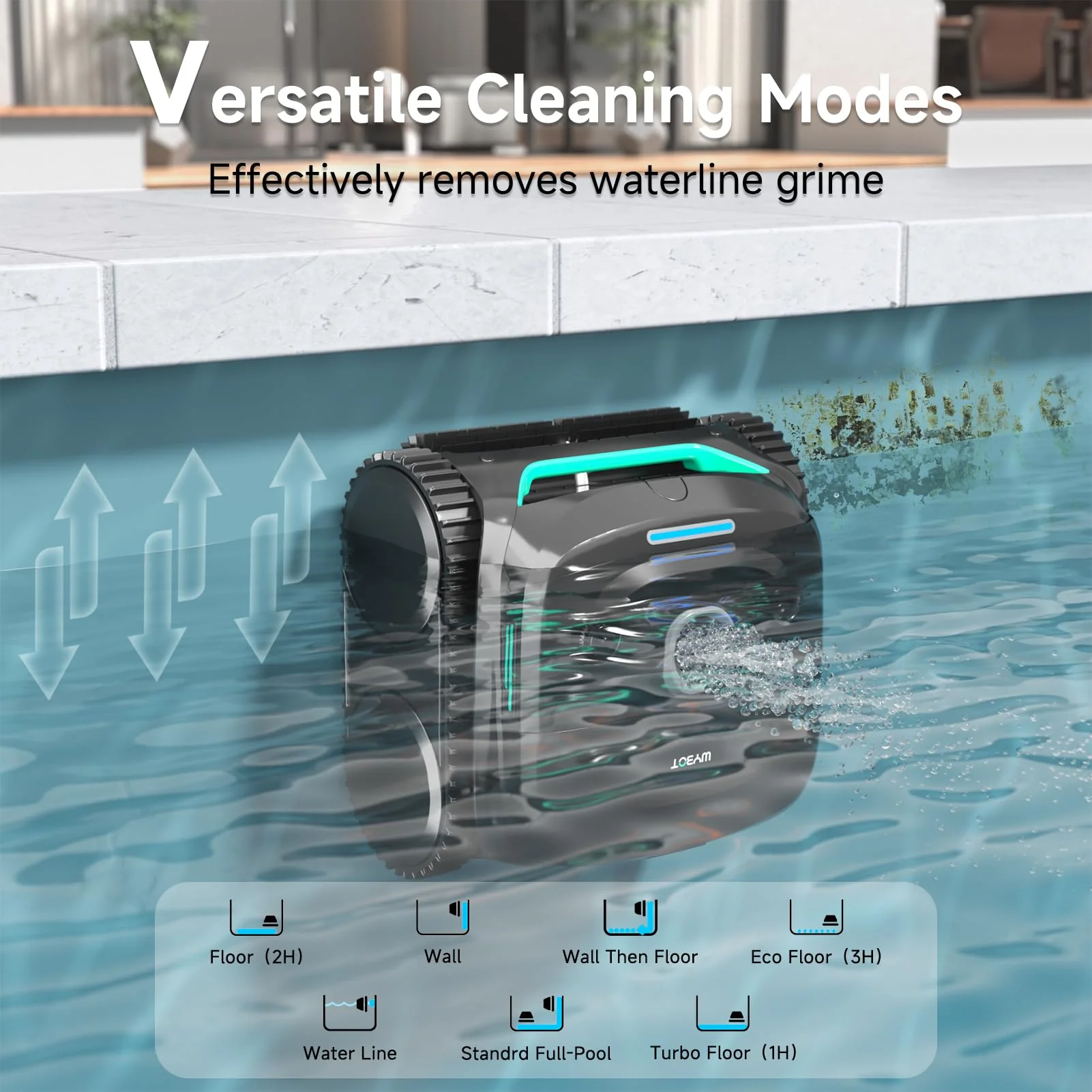 (2026 Upgraded) WYBOT C2 Cordless Robotic Pool Cleaner, Dual Filtration, Wall Climbing & Waterline Cleaning, App Scheduling, Smart Navigation, Pool Vacuum for Inground/Above Ground Pools-2152 Sq.ft - Image 3
