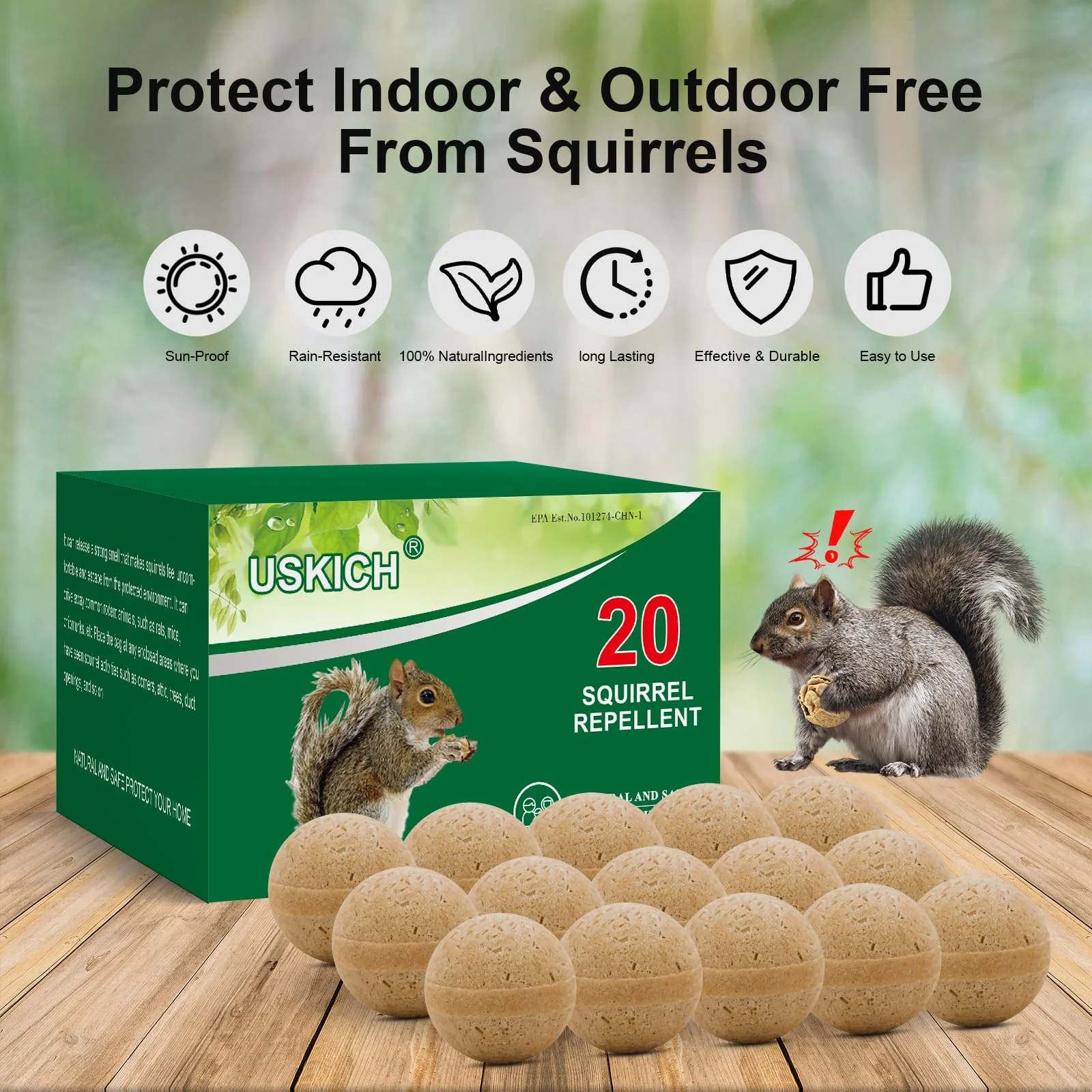 20Pack Squirrel Repellent Outdoor, Chipmunk Repellent Outdoor,Rodent Repellent,Squirrel Repellent for Attic and Cars Engines, Ultra Powerful Squirrel Deterrent Keep Squirrels Out of Garden - Image 6